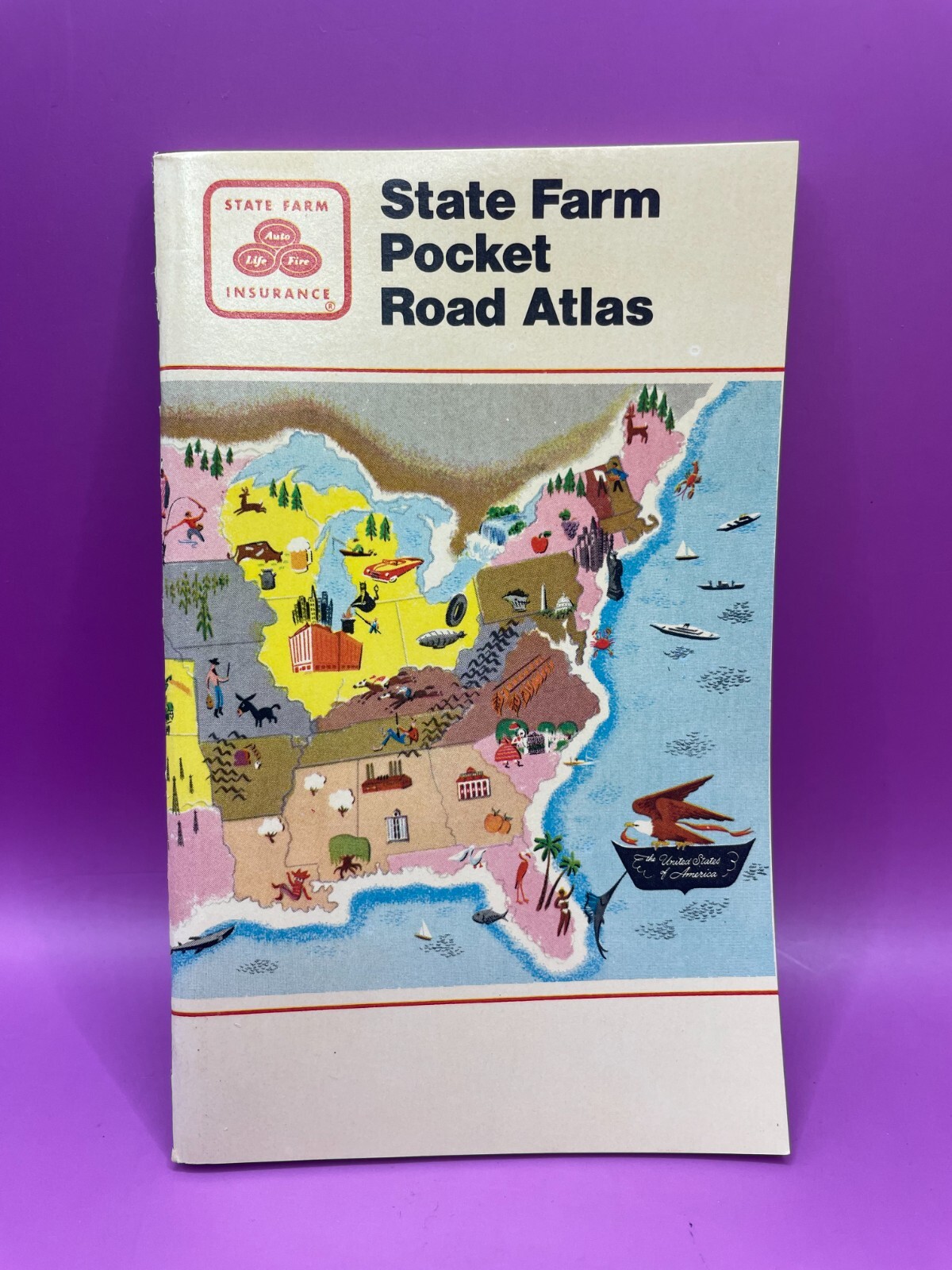 RARE 1977 Rand McNally State Farm 68-Page Pocket Road Atlas – 4″ x 6.25″ – New