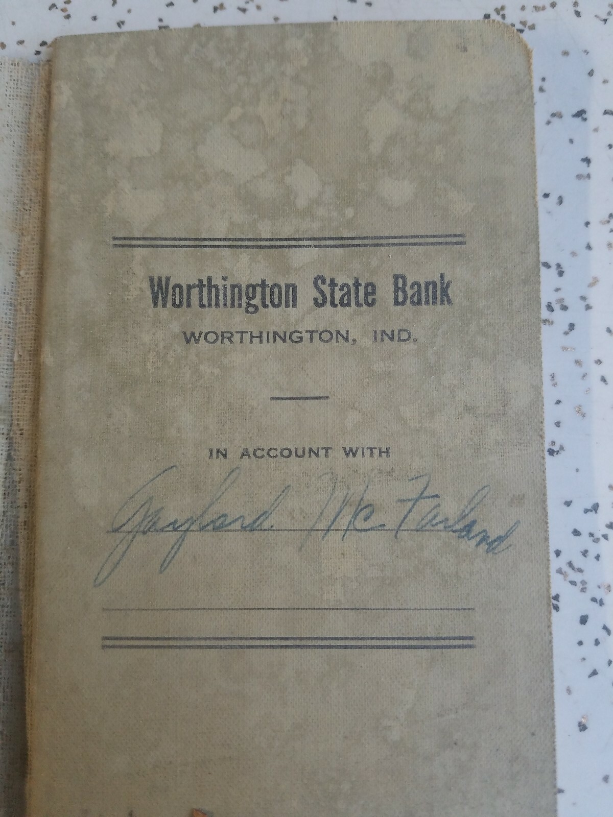 1965 WORTHINGTON STATE BANK Check and Check Stubs, Worthington, In.