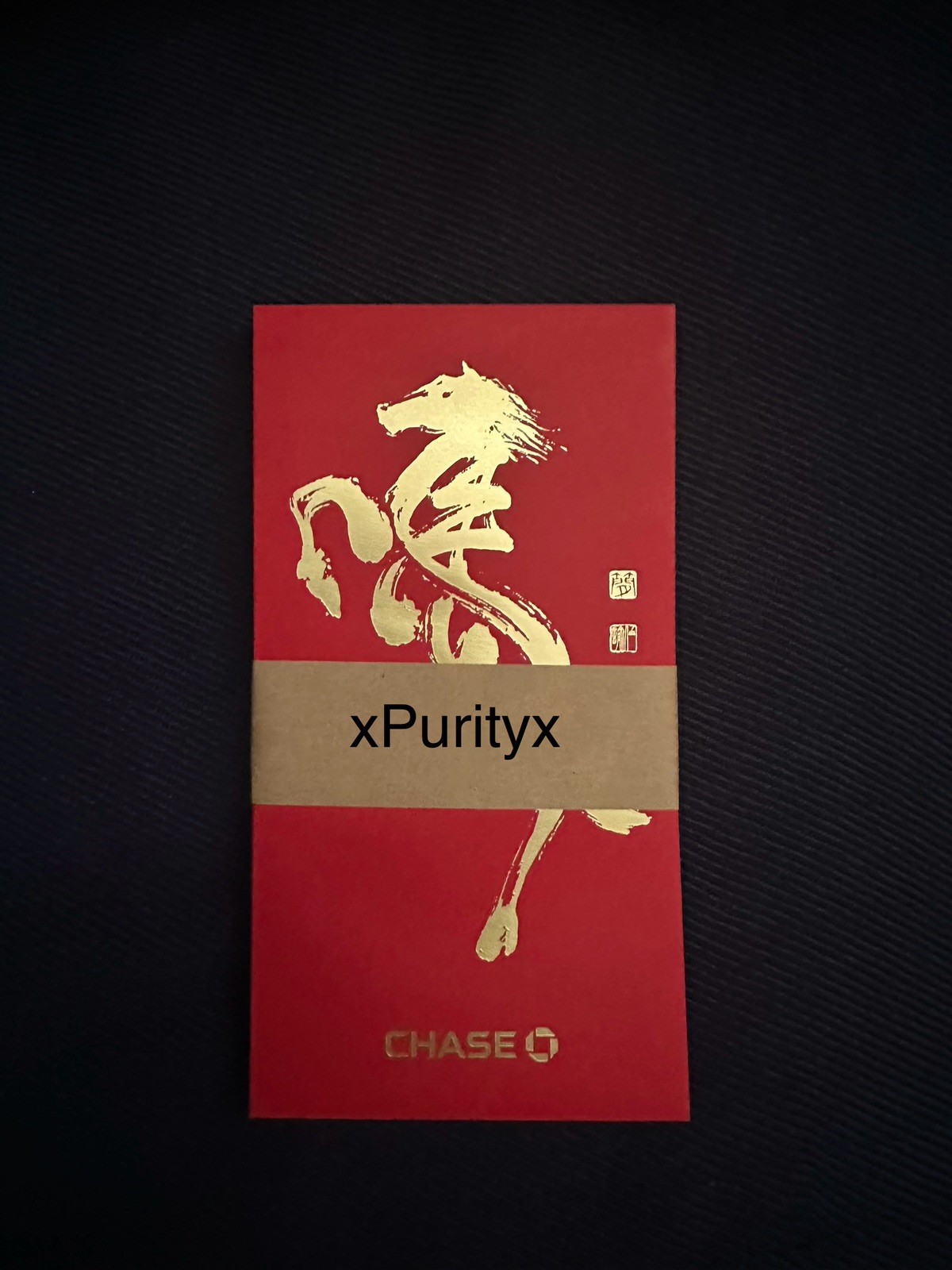 New! 2026 Chase Chinese Lunar New Year Tet – Horse Red Envelopes – Pack of 8