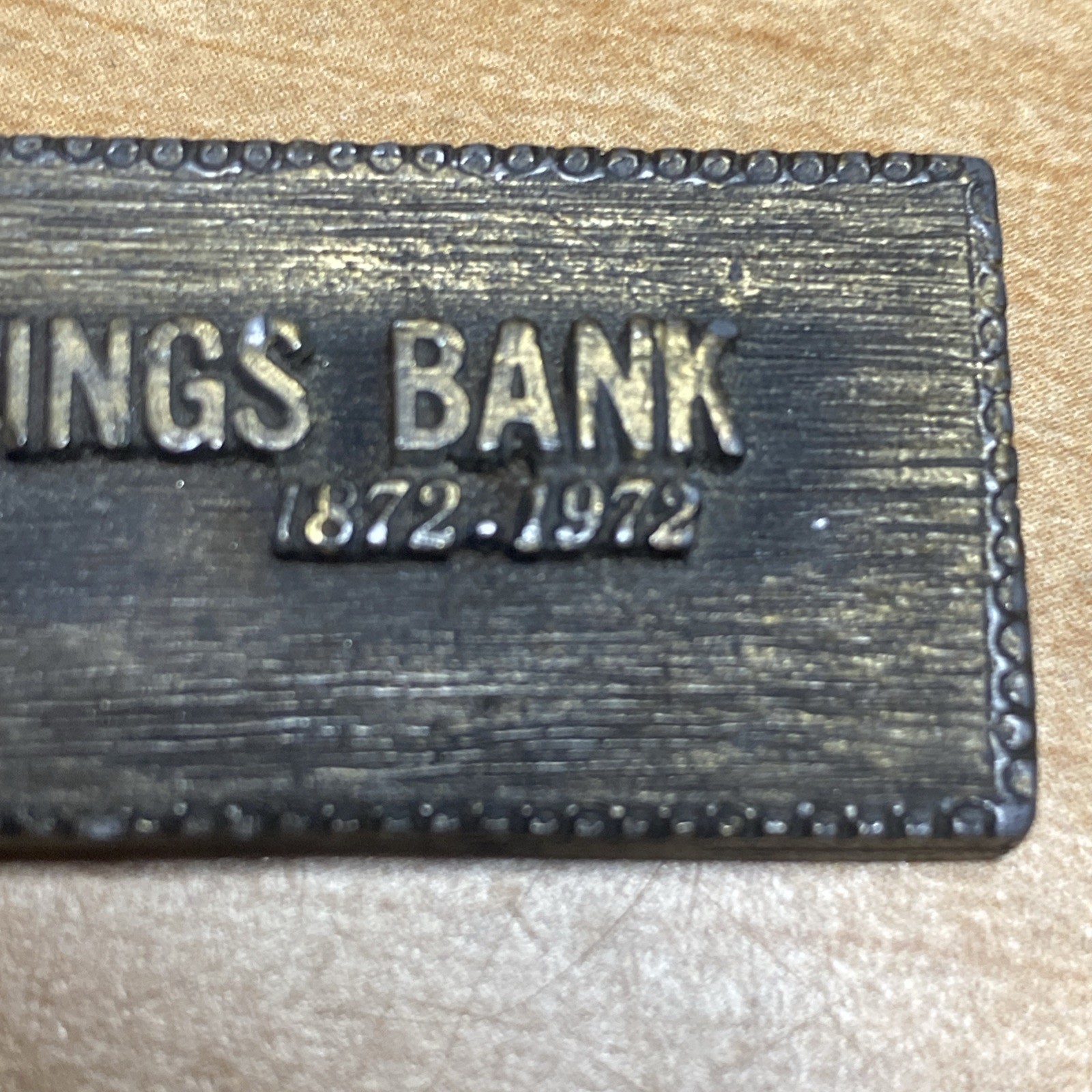 Walden Savings Bank Walden, NY EST1872 Brass Letter Opener 100 Year Celebration
