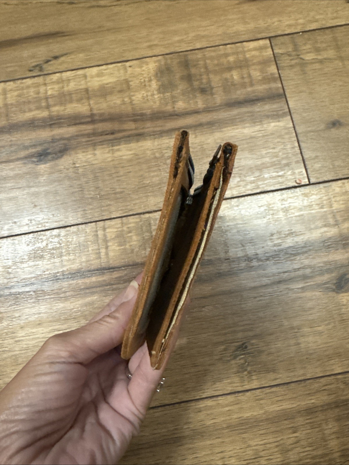 Antique Leather First National Bank, Munday Texas Member Wallet