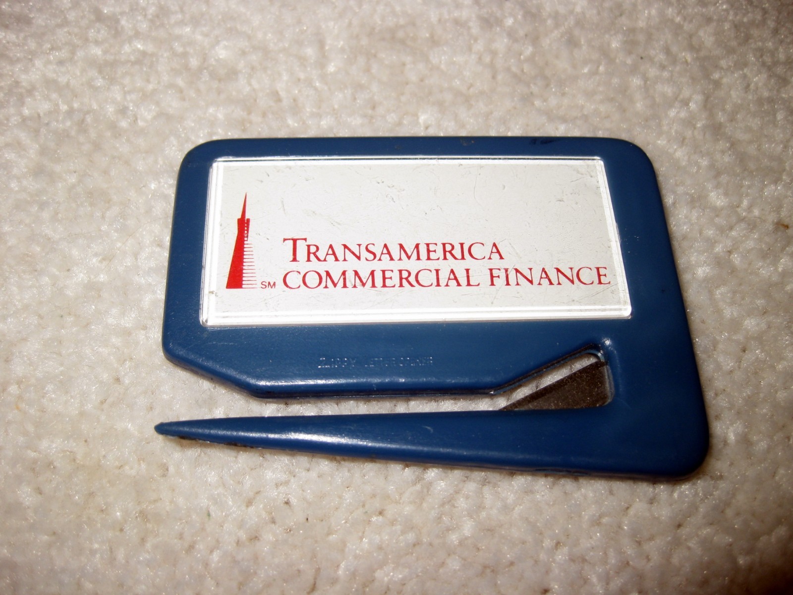 Collectible TRANSAMERICA FINANCE Advertising Zippy Magnet LETTER OPENER