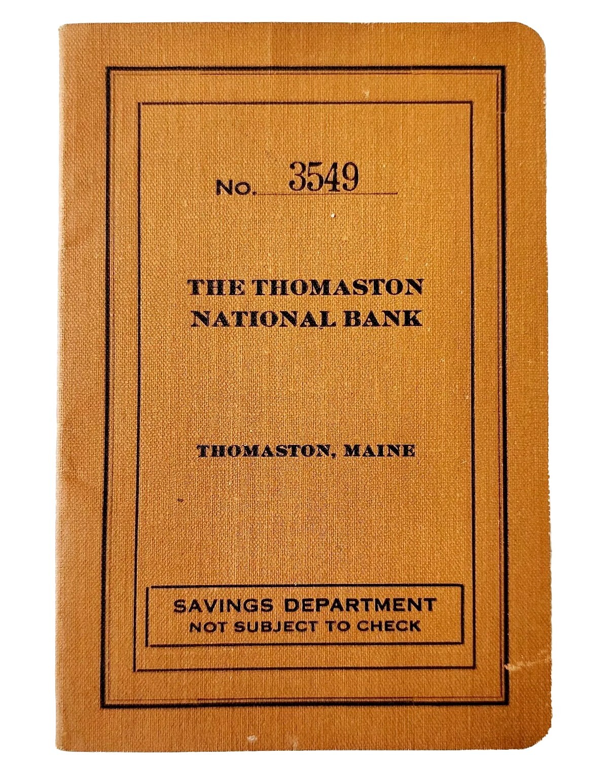 1940 Thomaston National Bank Maine Savings Department Account Book Coates E85F
