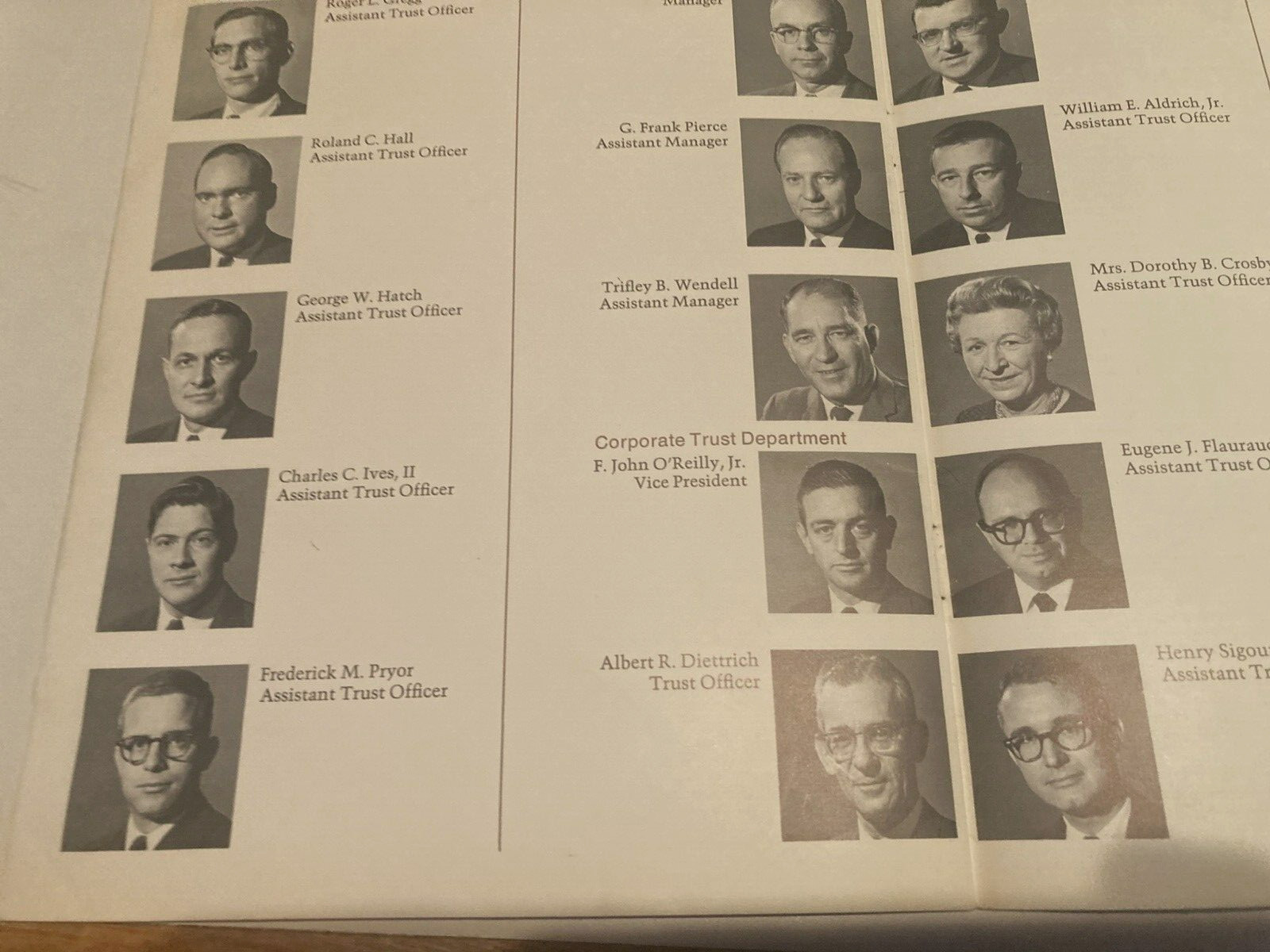 BOSTON, MA NEW ENGLAND MERCHANTS NATIONAL BANK OFFICERS DIRECTORY 1960’s