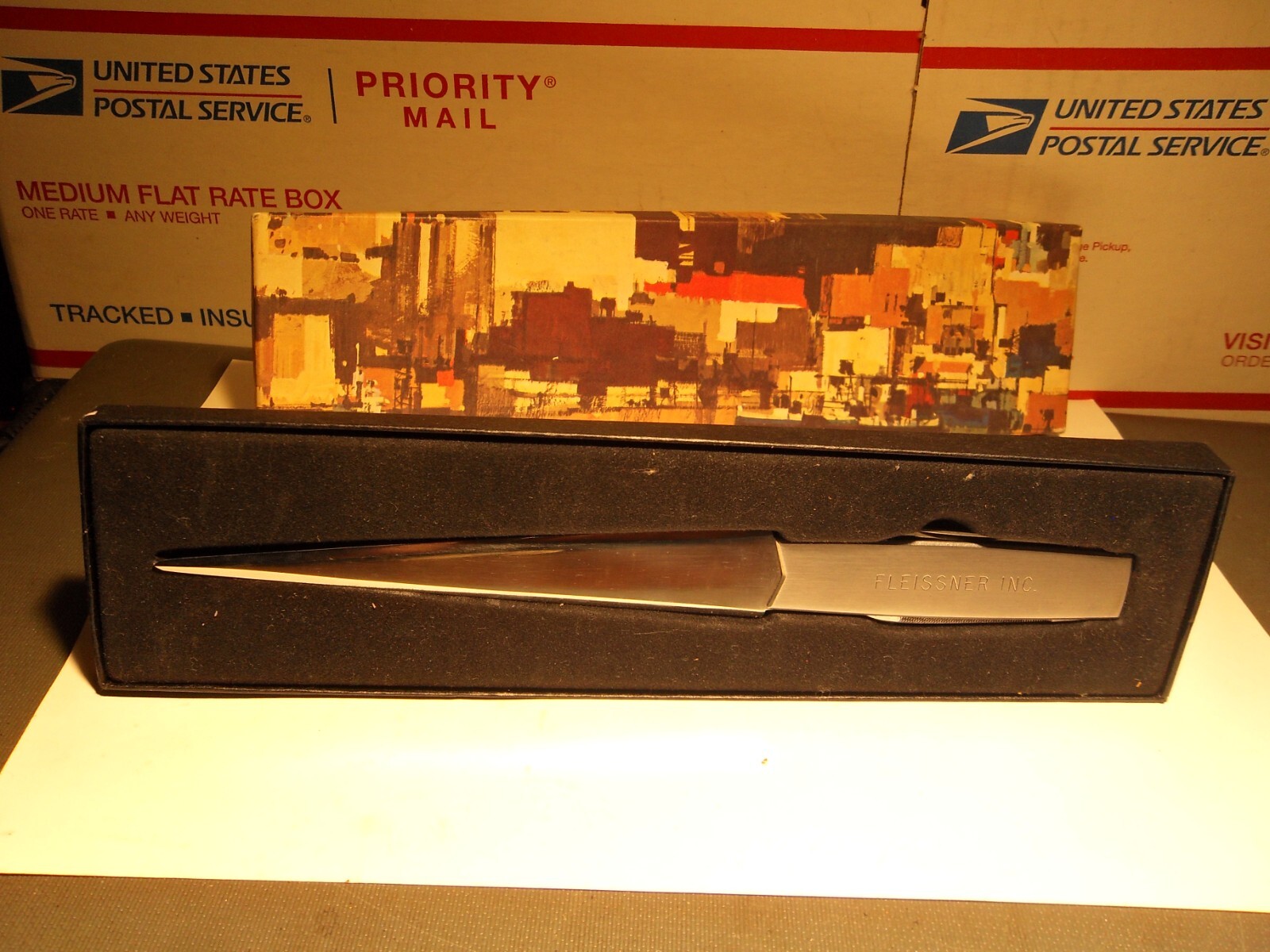 FLEISSNER INC.DES KNIFE & LETTER OPENER STAINLESS STEEL JAPAN WITH BOX