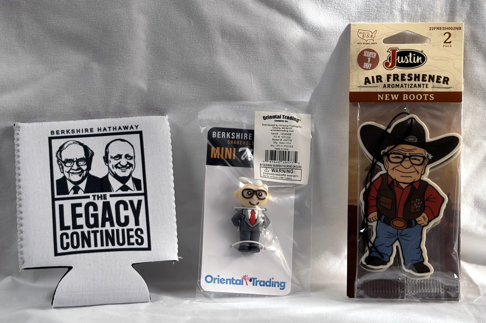 Berkshire Hathaway Warren Buffett Air Freshener Figure Legacy Continues Koozie