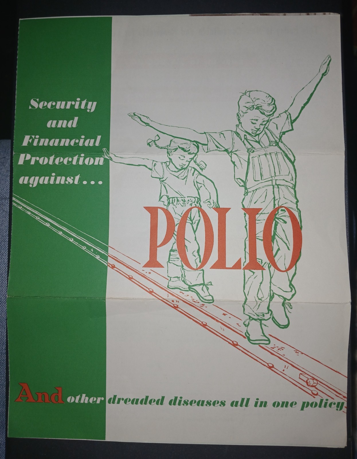 1950’s Polio Insurance Application Old National Insurance Co Houston Texas