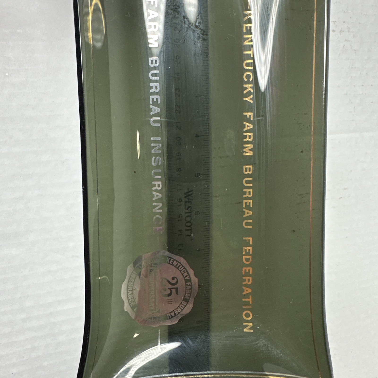 1969 Kentucky Farm Bureau Federation & KFB Insurance Glass Money Tray 8”x 4”