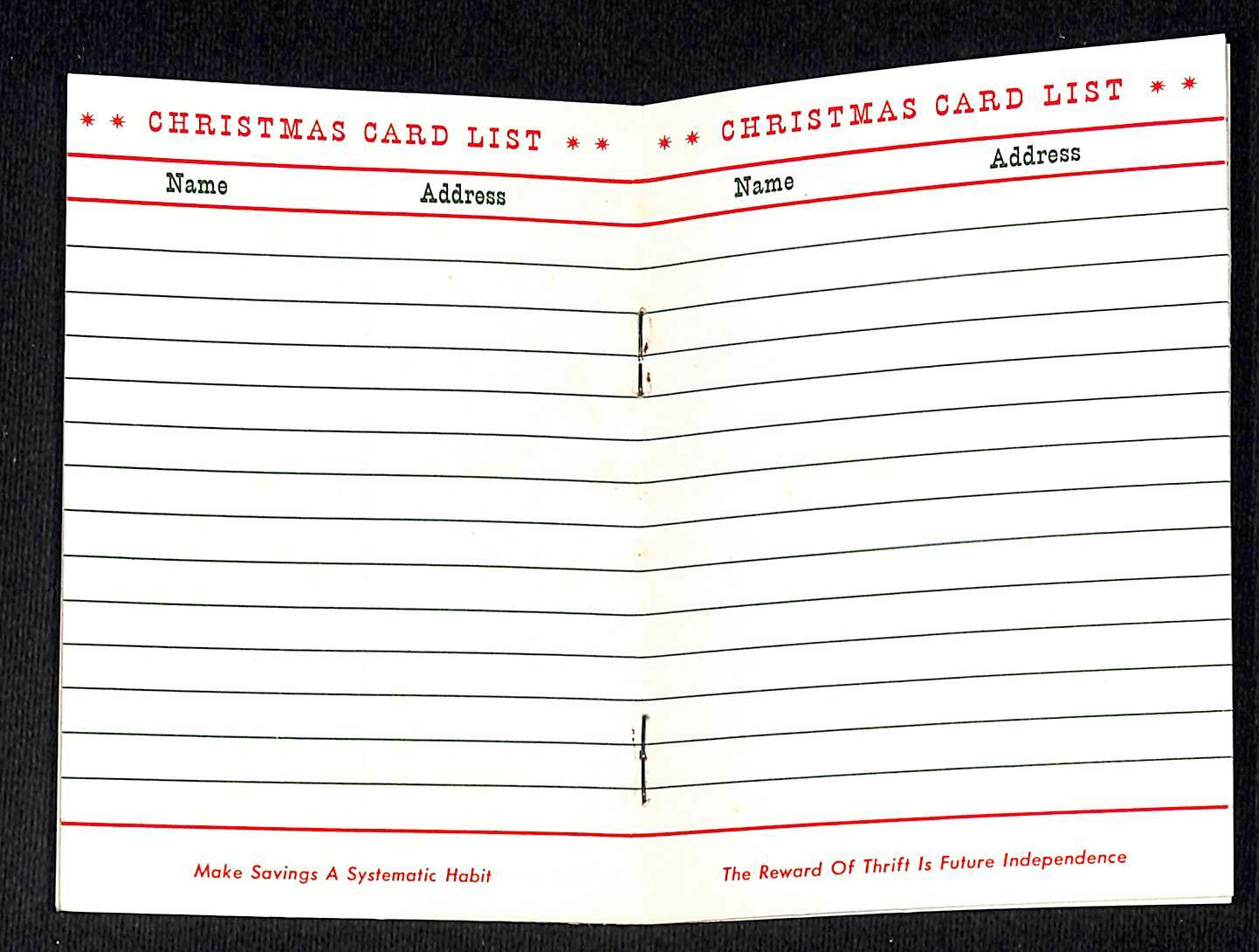 c1950’s Society for Savings Bank’s Christmas Club Gift List Booklet Cleveland
