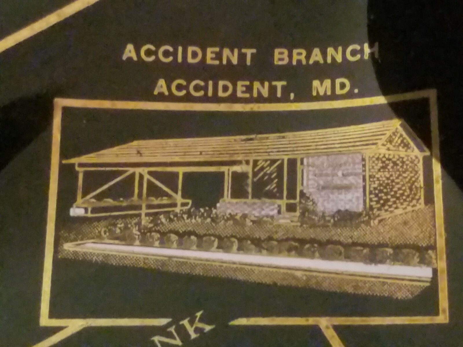 GARRETT NATIONAL BANK ASHTRAY DISH VINTAGE SMOKED GLASS ACCIDENT KITZMILLER