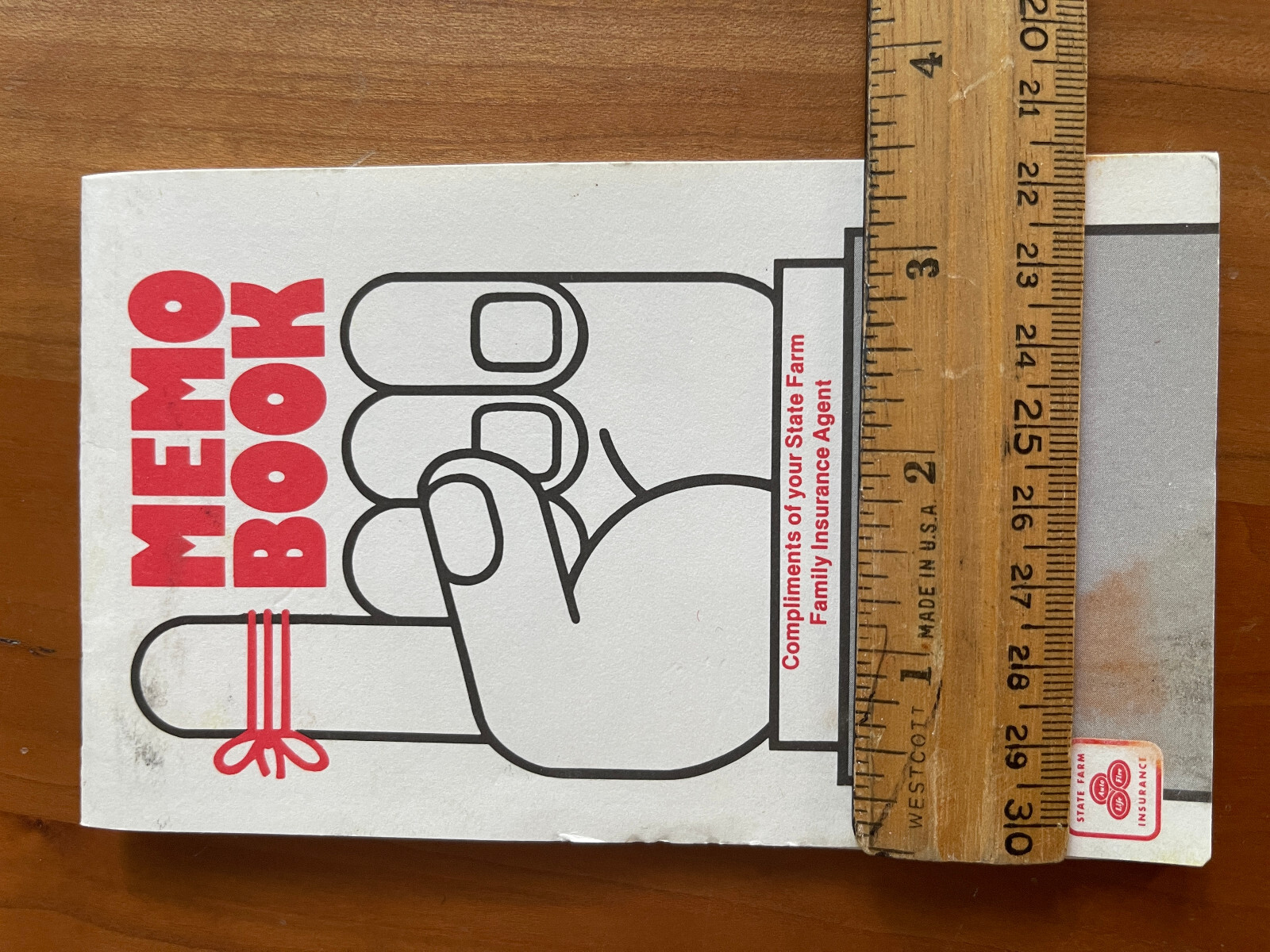 Vintage STATE FARM INSURANCE Advertising Memo Book Notepad 6 inch x 3.5 inch