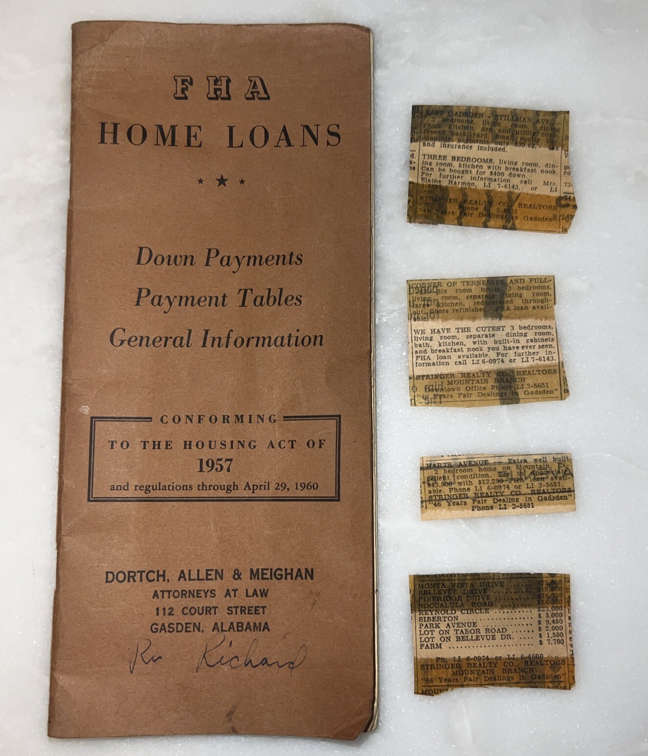 Vintage Banker Realitor Collectible 1957-1960 FHA Home Loans Payment Table Decor