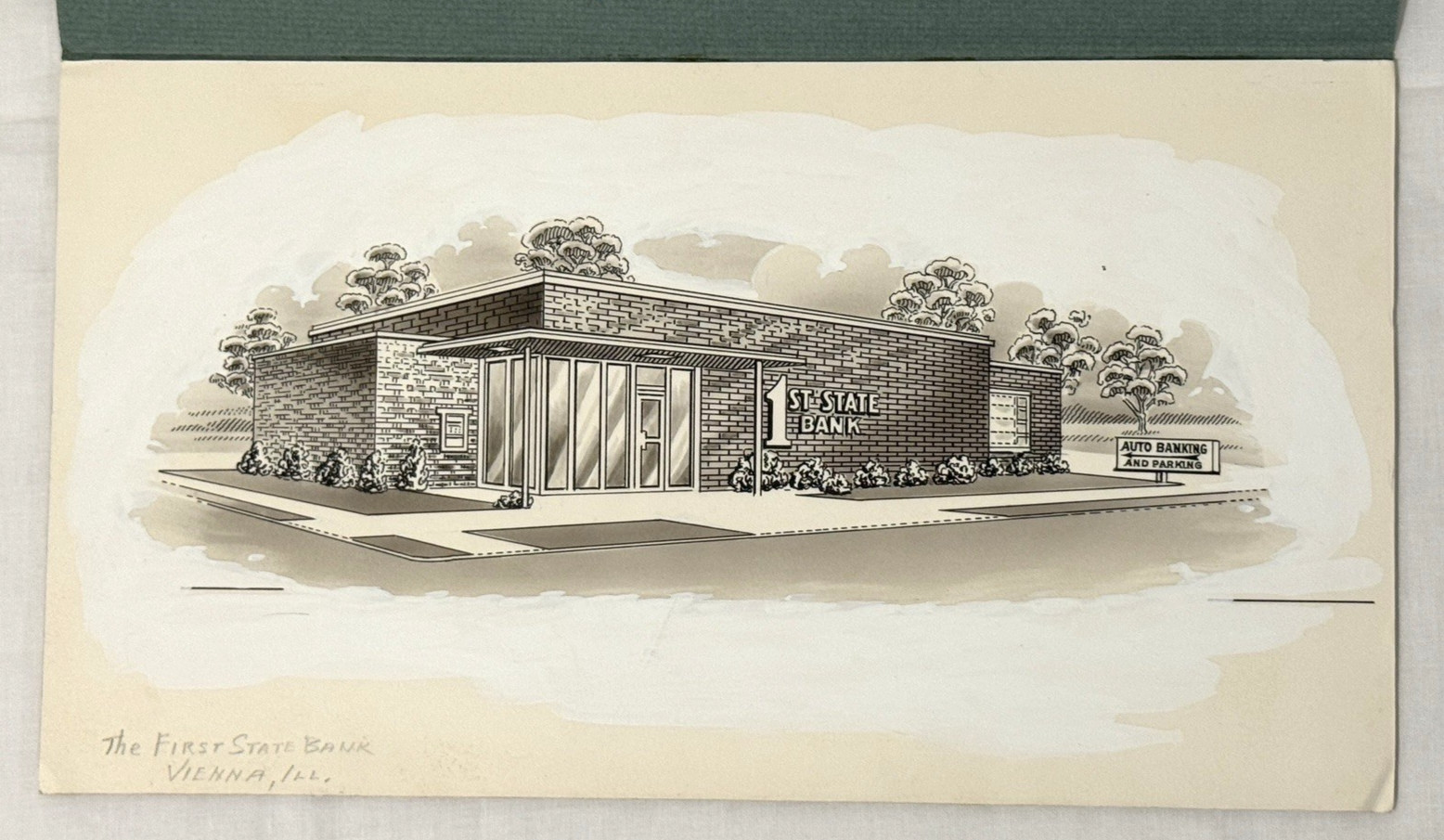 Vintage Vienna Illinois 1st State Bank Building – Printing Company Artwork