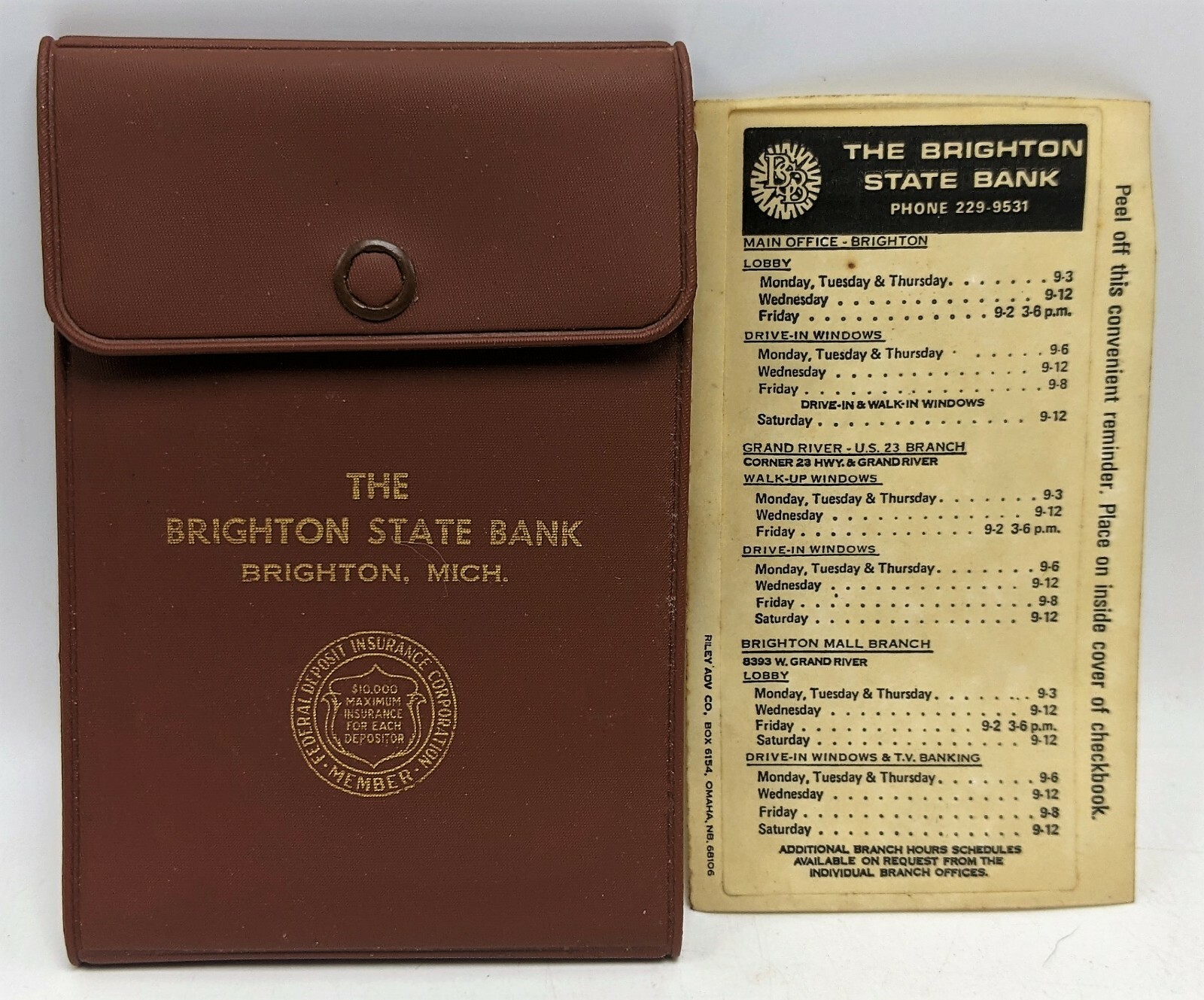 1950’s The Brighton State Bank Plastic Credit Card Checkbook Cash Wallet Sticker