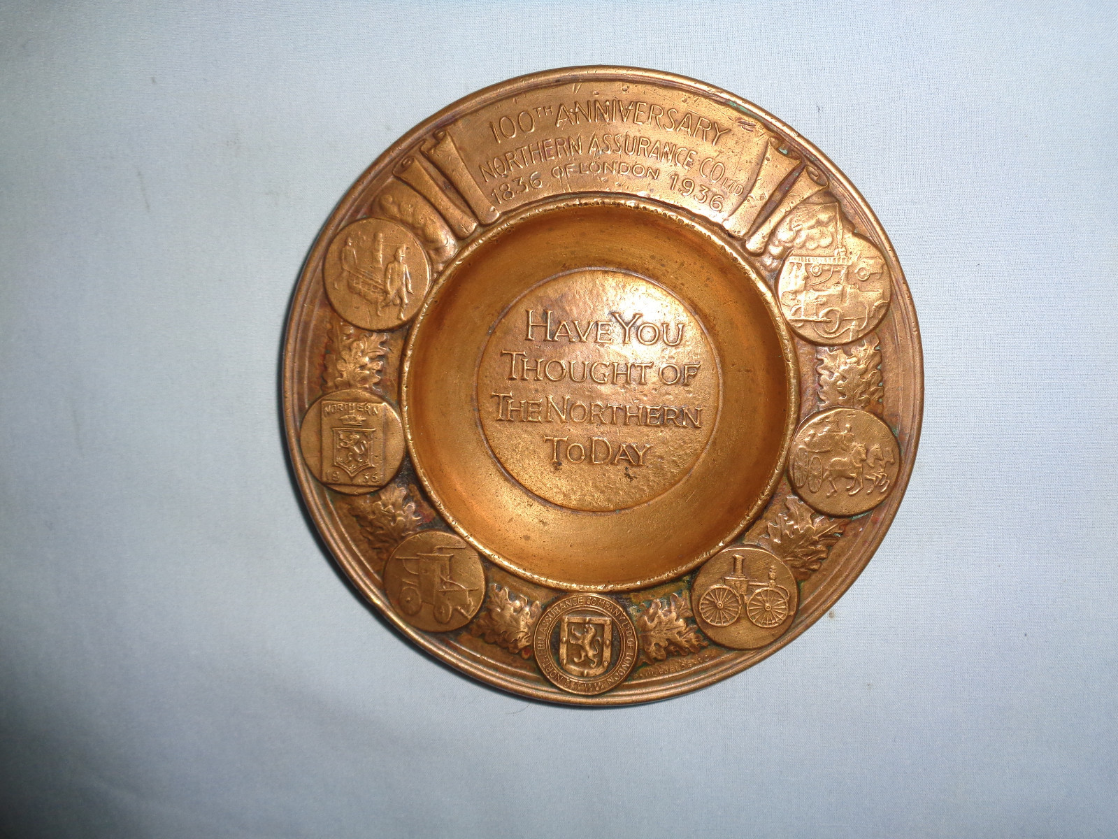 1936 Northern Assurance Insurance Company 100th Anniversary 1836-1936 Tray