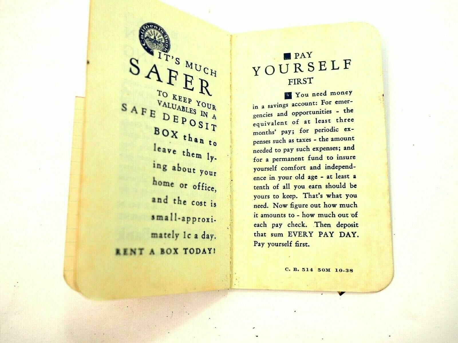 California Bank Los Angeles Account Book 1939