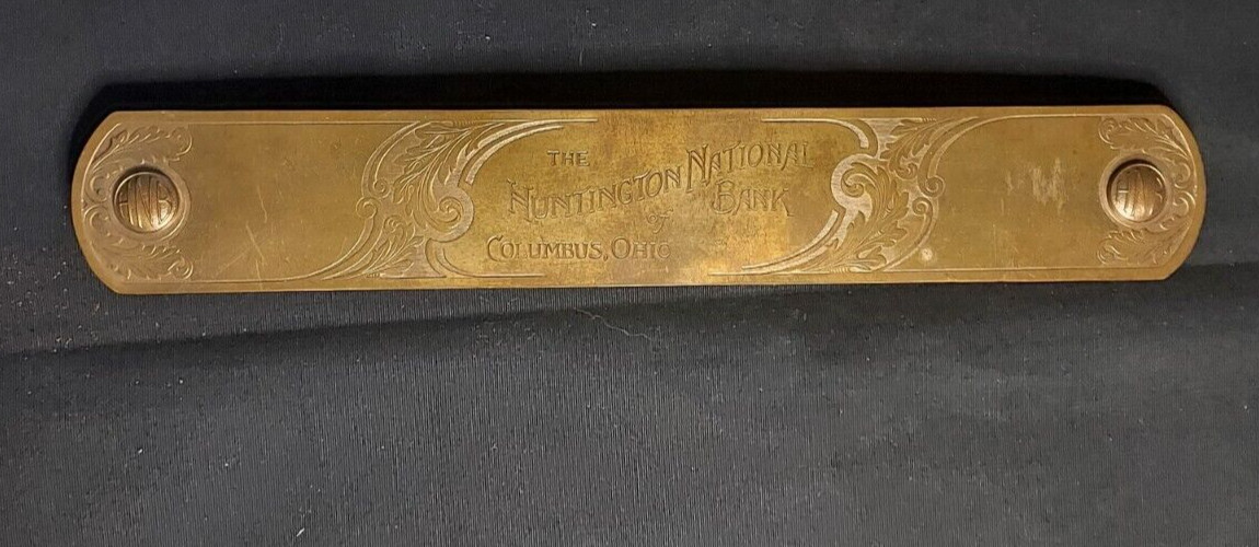 Brass Top Advertising Blotter Huntington National Bank Columbus OH Multi Sheets