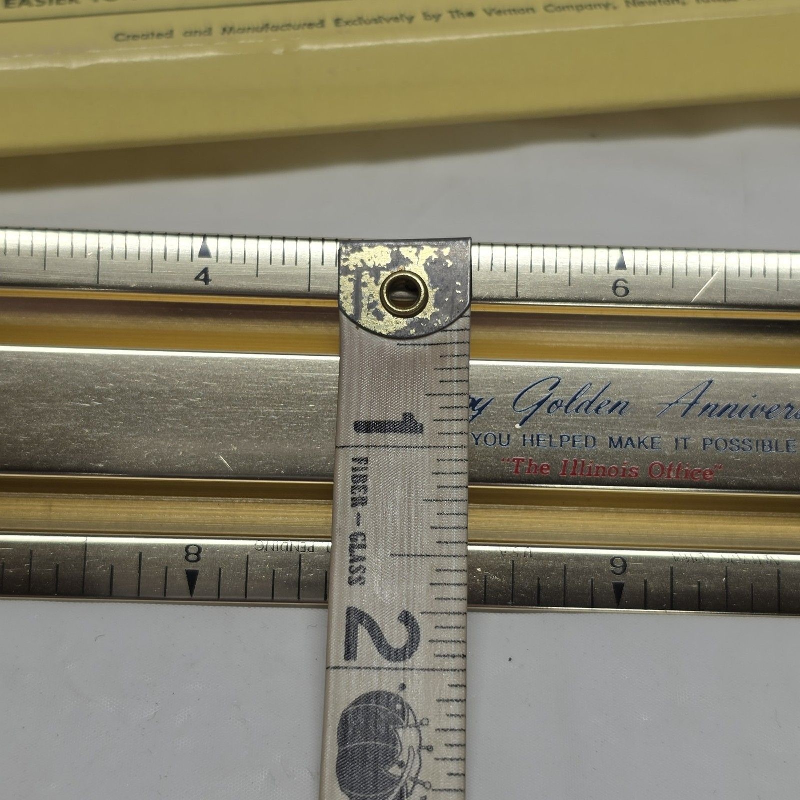 VTG 70s VERNADIUM GOLDEN V-RULE RULER 50 Years Anniversary State Farm Insurance