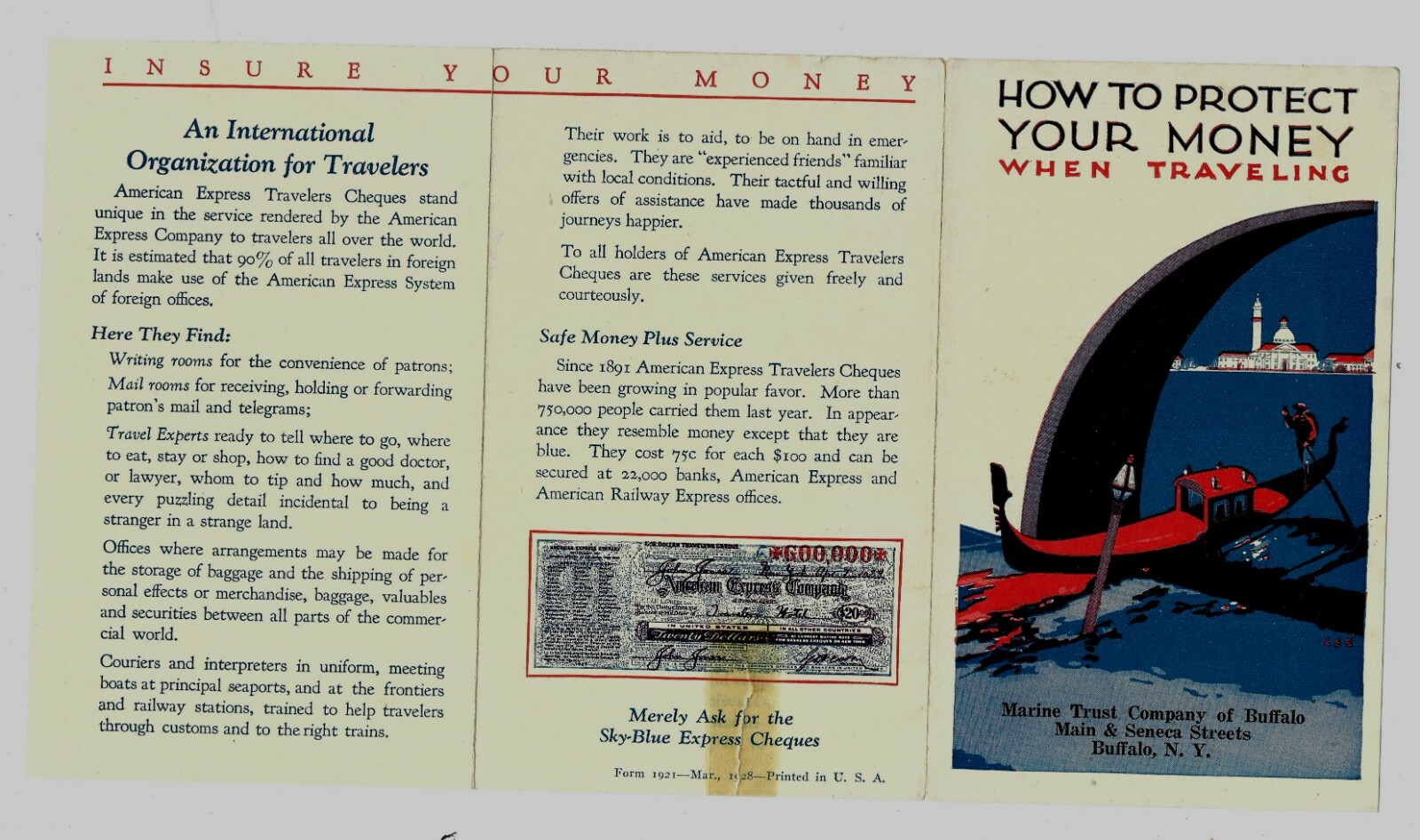1928 Marine Trust Buffalo NY / American Exrpess Illustrated Brochure
