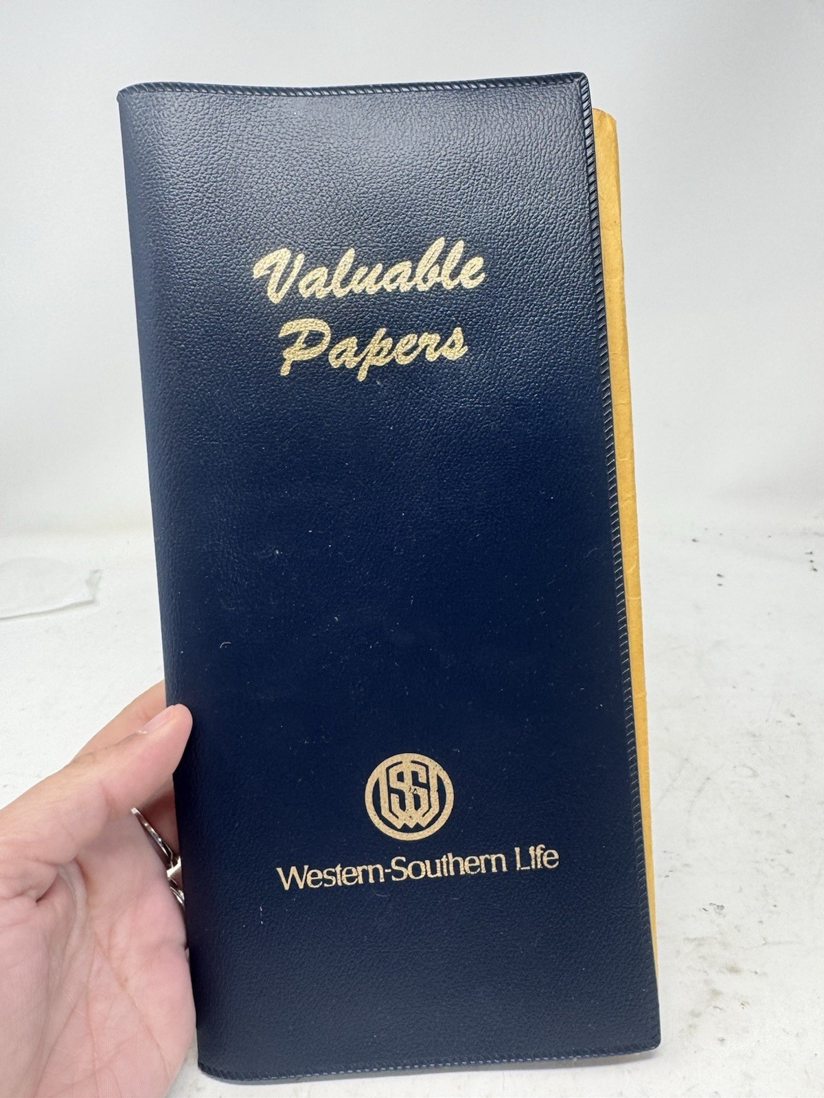 Vintage Western- Southern Life Insurance Valuable Papers Holder Leather 11×5.5”