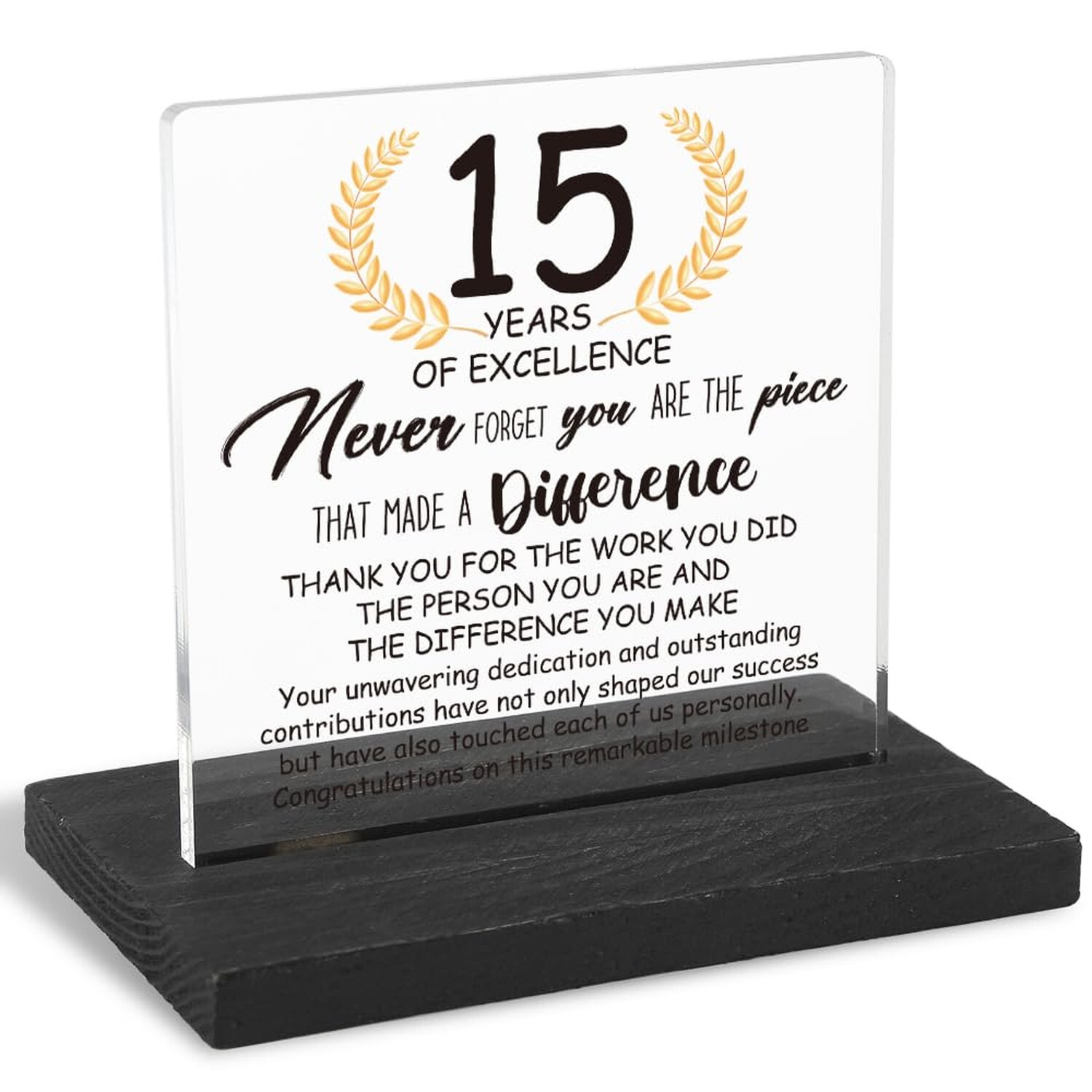 15 Years Work Anniversary Desk Decor Gifts for Employee, 15th Grade Promotion…