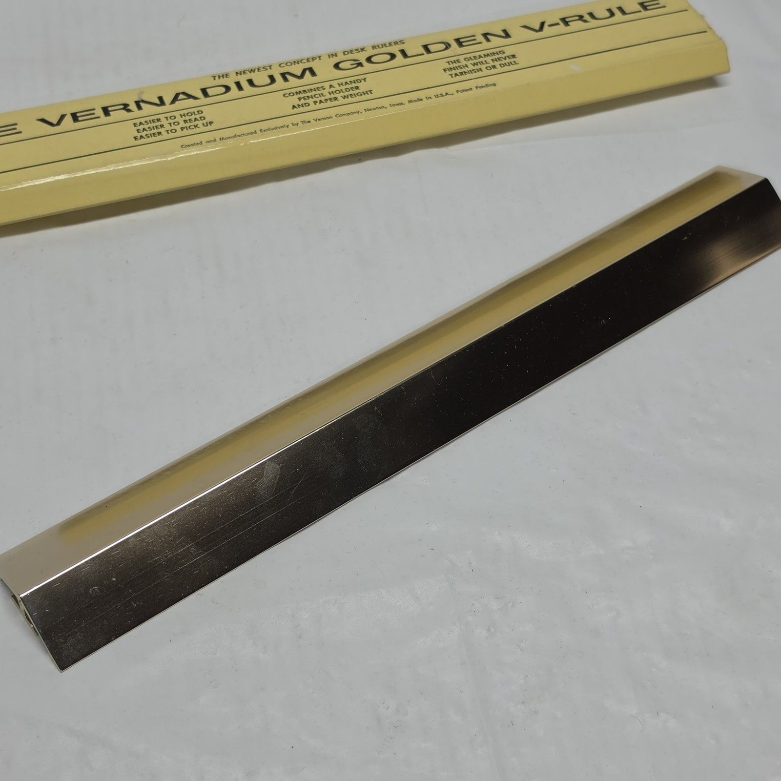 VTG 70s VERNADIUM GOLDEN V-RULE RULER 50 Years Anniversary State Farm Insurance