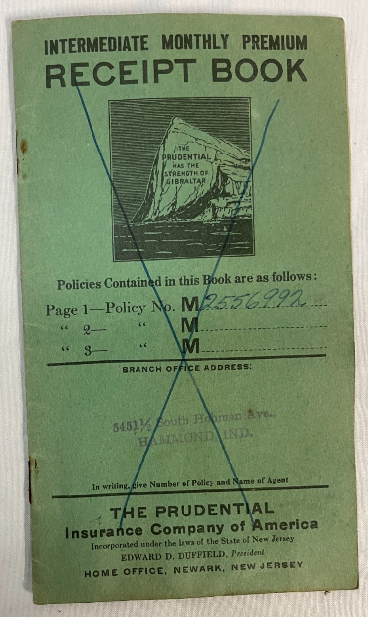 Lot of 5 1930s, 1940s Prudential Insurance Company Premium Receipt Books