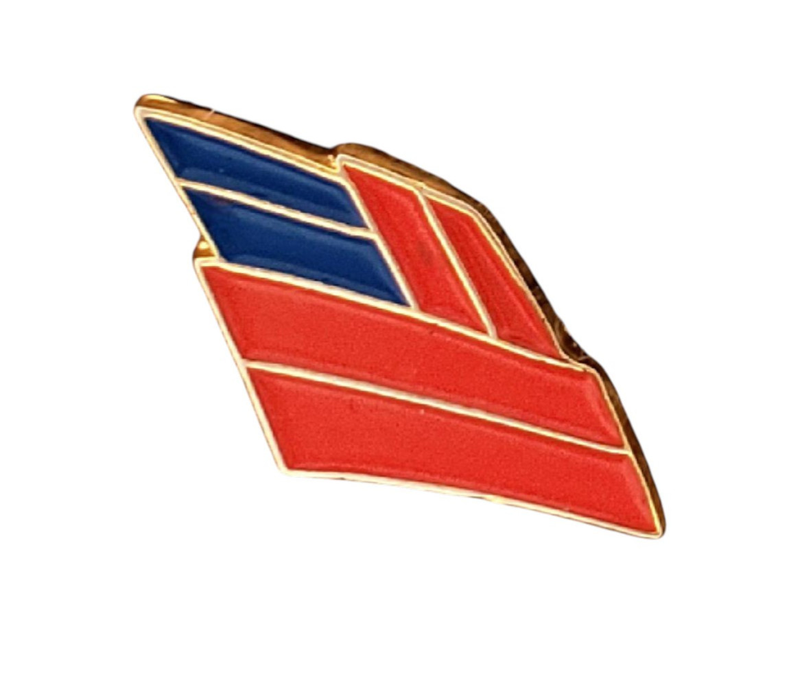 Vintage Bank of America Logo Lapel Pin Red Blue Enamel Corporate Banking Pin