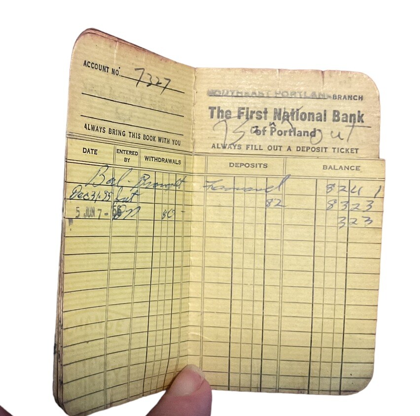 1949-1955 1st National Bank of Portland Oregon Savings Book Southeast Branch KPE