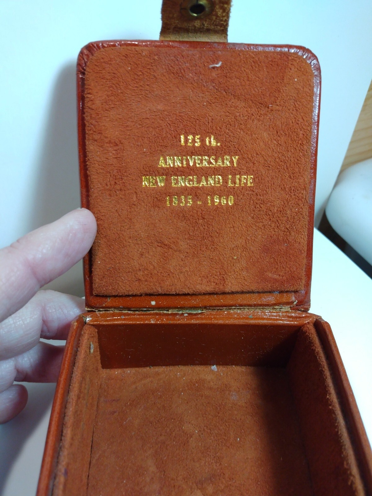 Vintage 125 year Anniversary New England Life 1835-1960 Advertising LEATHER case