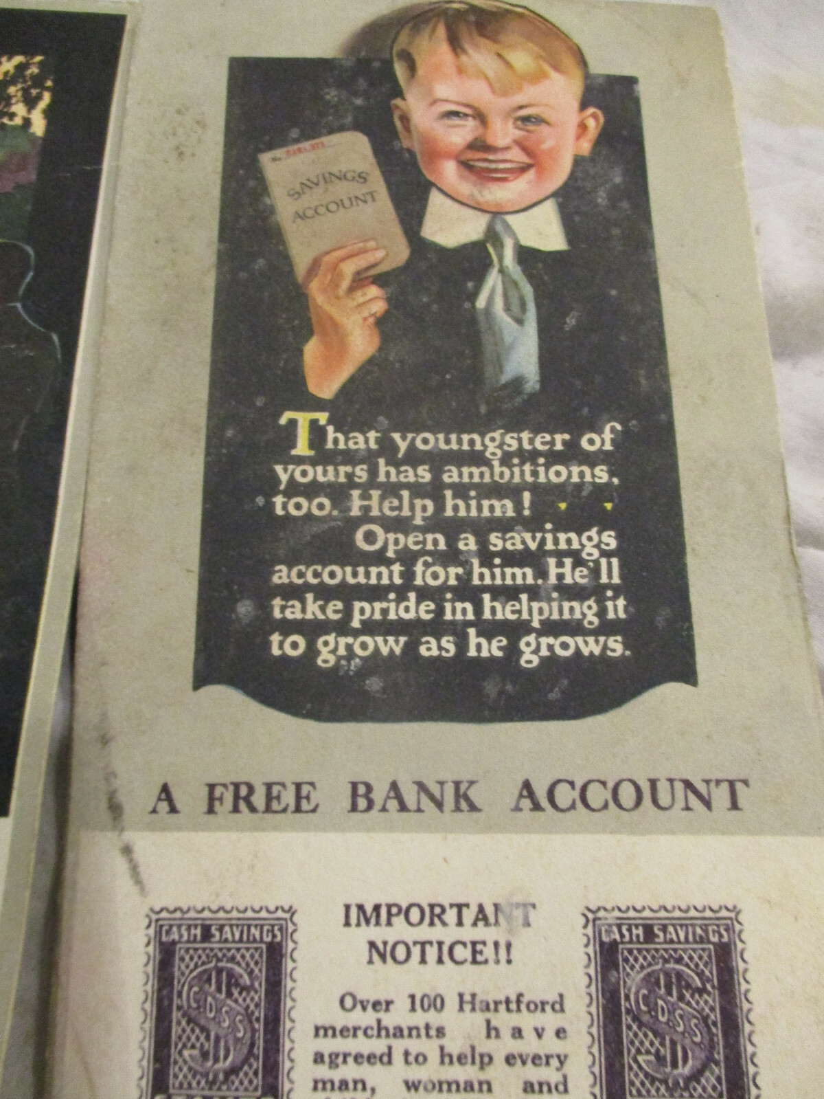 Advertising 3 vintage 1923 Handouts Mutual Bank & Trust Hartford Conn