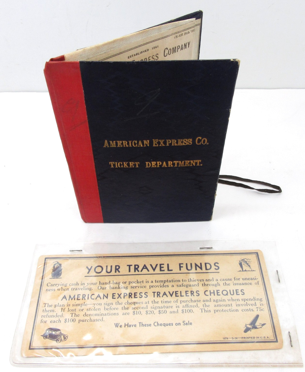 American Express Bank Ticket Department Travelers Cheques Advertisement Vtg 1974
