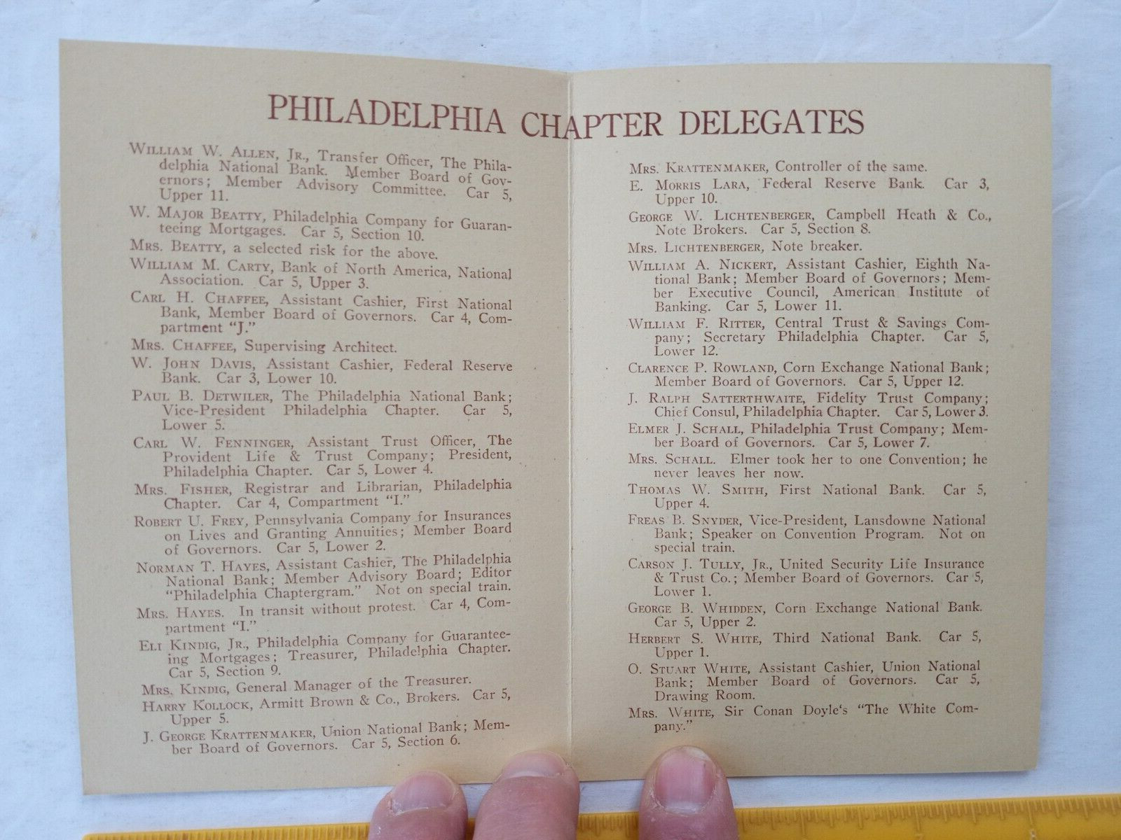 1919 AIB Annual Convention New Orleans LA Philadelphia Chapter Delegates Booklet