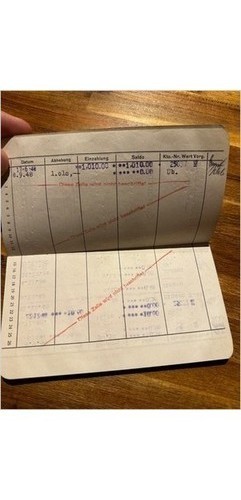 Deutsche Bank Sparbuch 1951 Südwestbank Pforzheim Freikonto 25037 Germany