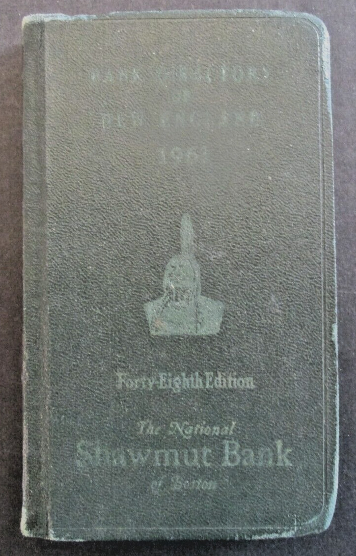 VTG 1961 Bank Directory of New England National Shawmut Bank Boston Mass 413 pgs