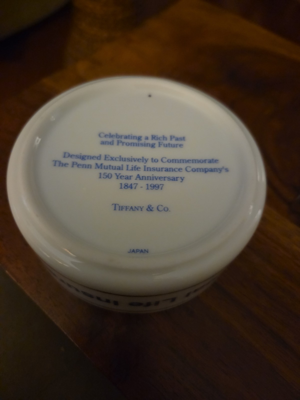 Tiffany & Co Porcelain Made In Japan For The Penn Mutual Life Insurance Co 1997