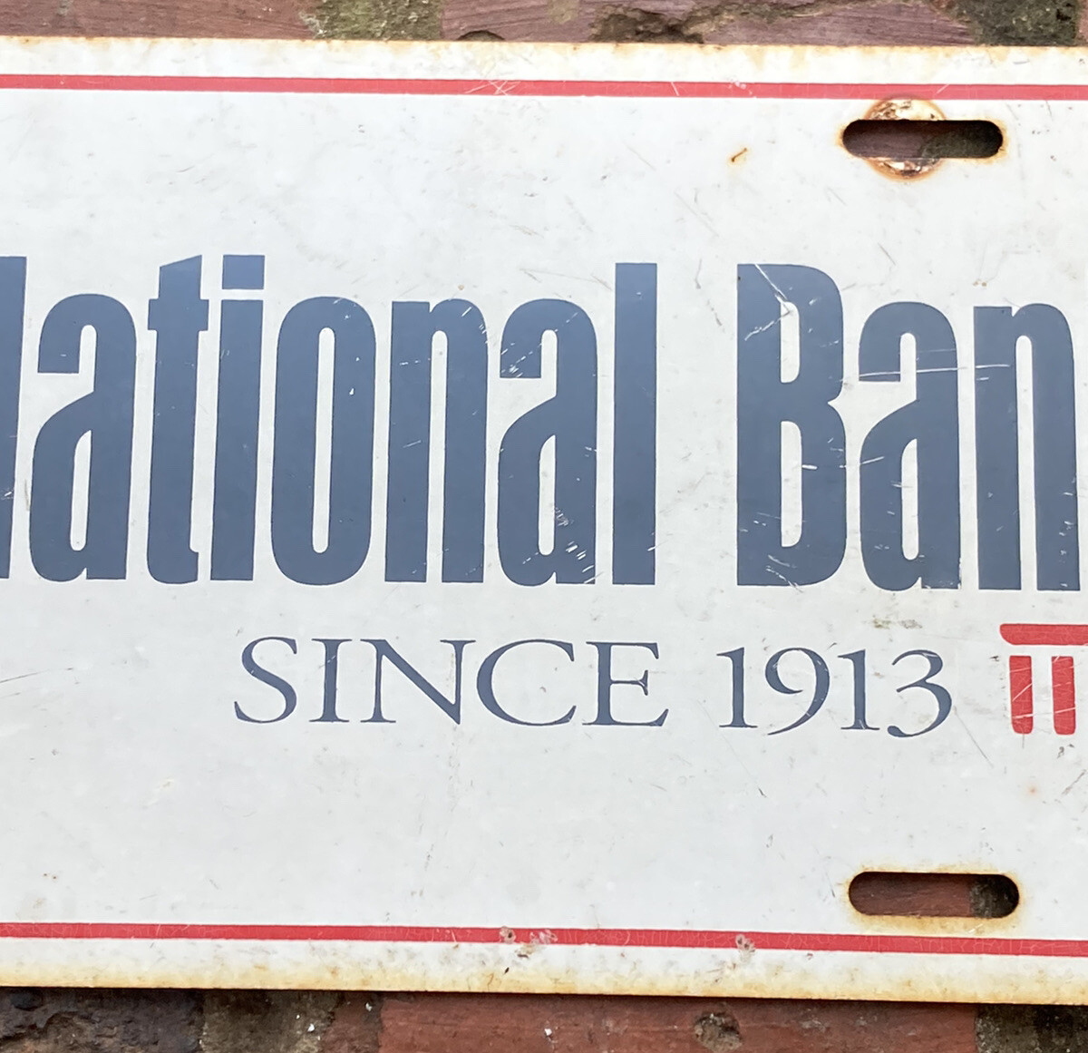 Vintage 1960s-70s Citi National Bank Metal License Plate Advertising