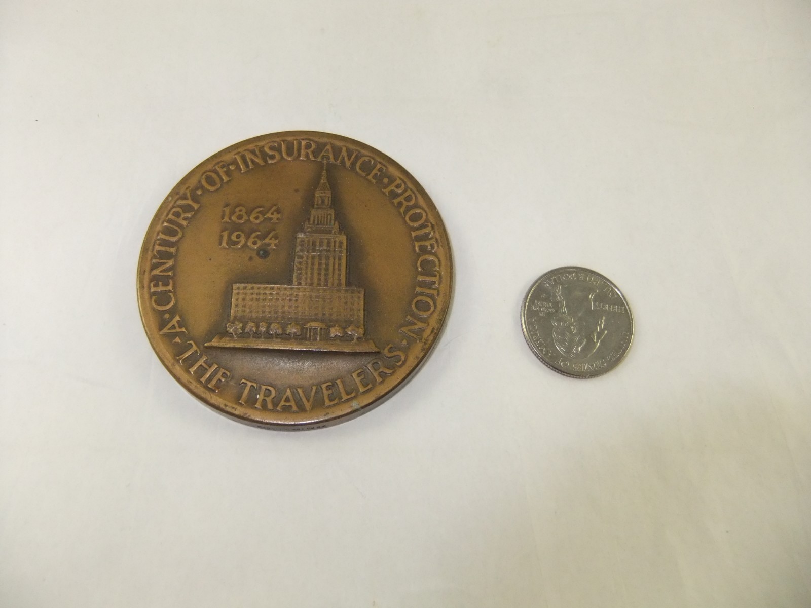Travelers Insurance Commemorative Medallion Paperweight