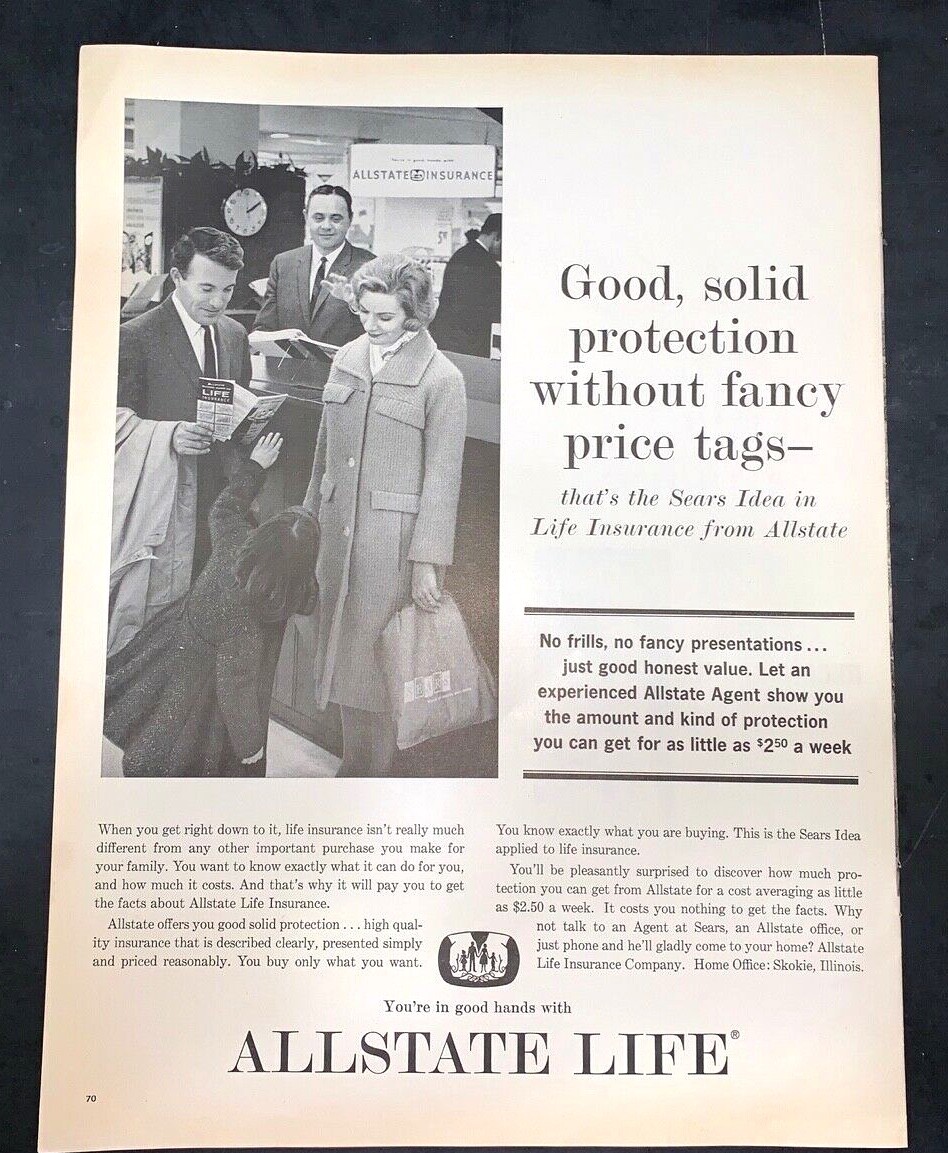 Life Magazine Ad ALLSTATE LIFE 1963 Ad