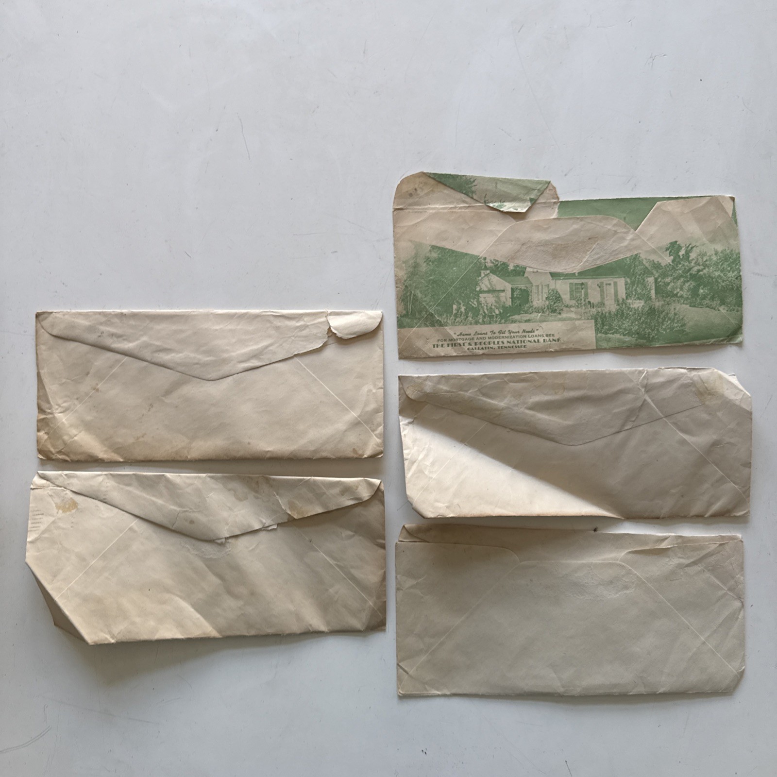 1940’s First National Bank Gallatin TN Savings Passport Blank Check envelopes