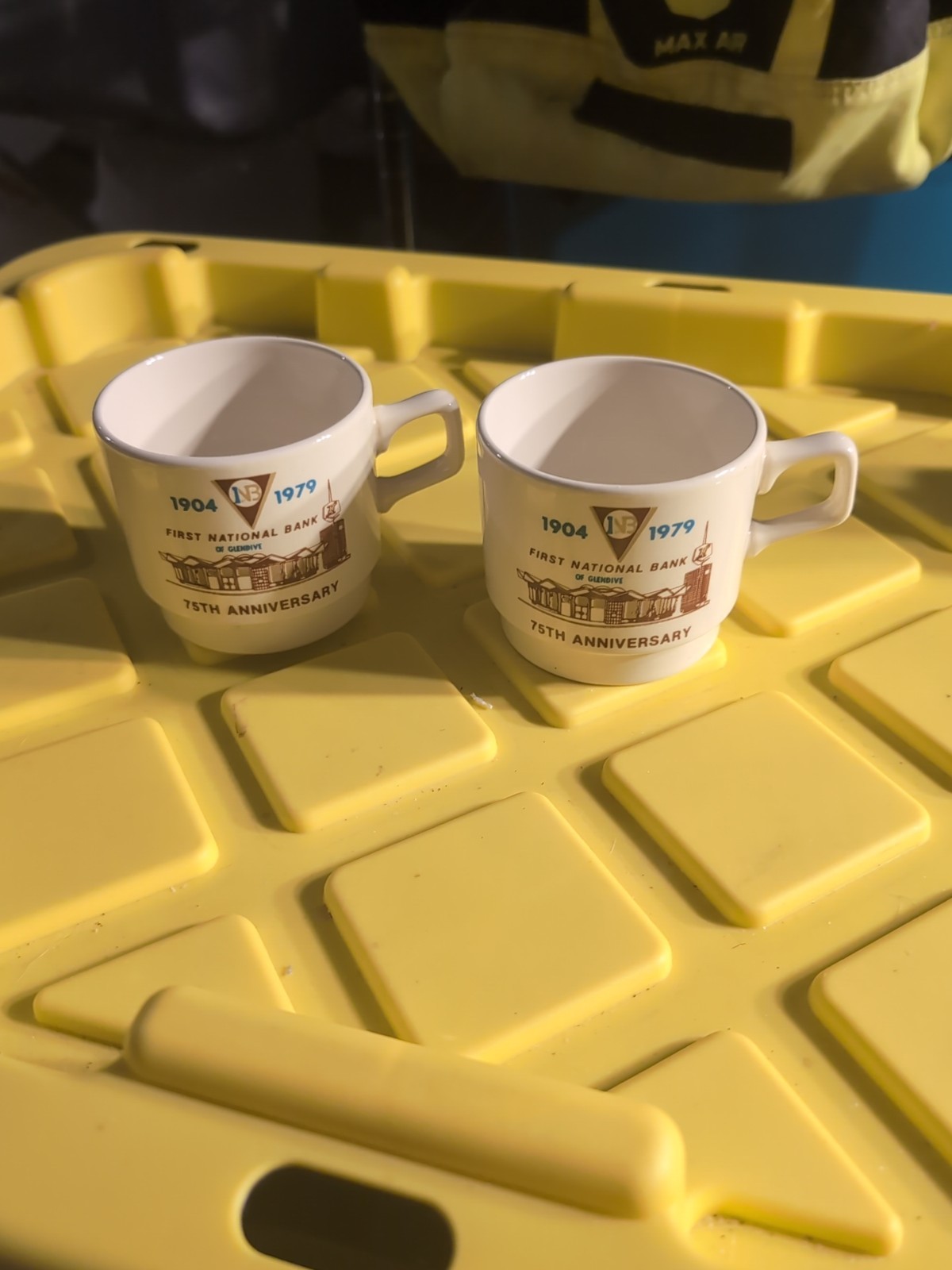 First National Bank Glendive Montana Coffee Mug 1904 – 1979 75th Anniversary