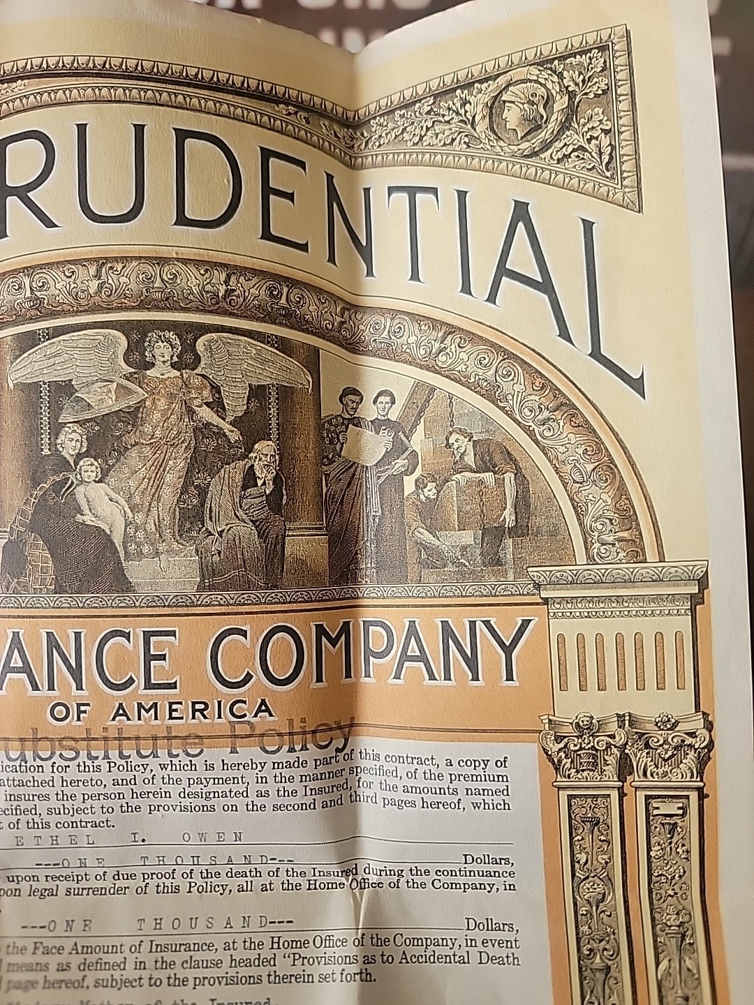 THE PRUDENTIAL INSURANCE CO. 1930 Policy Paper / 0526