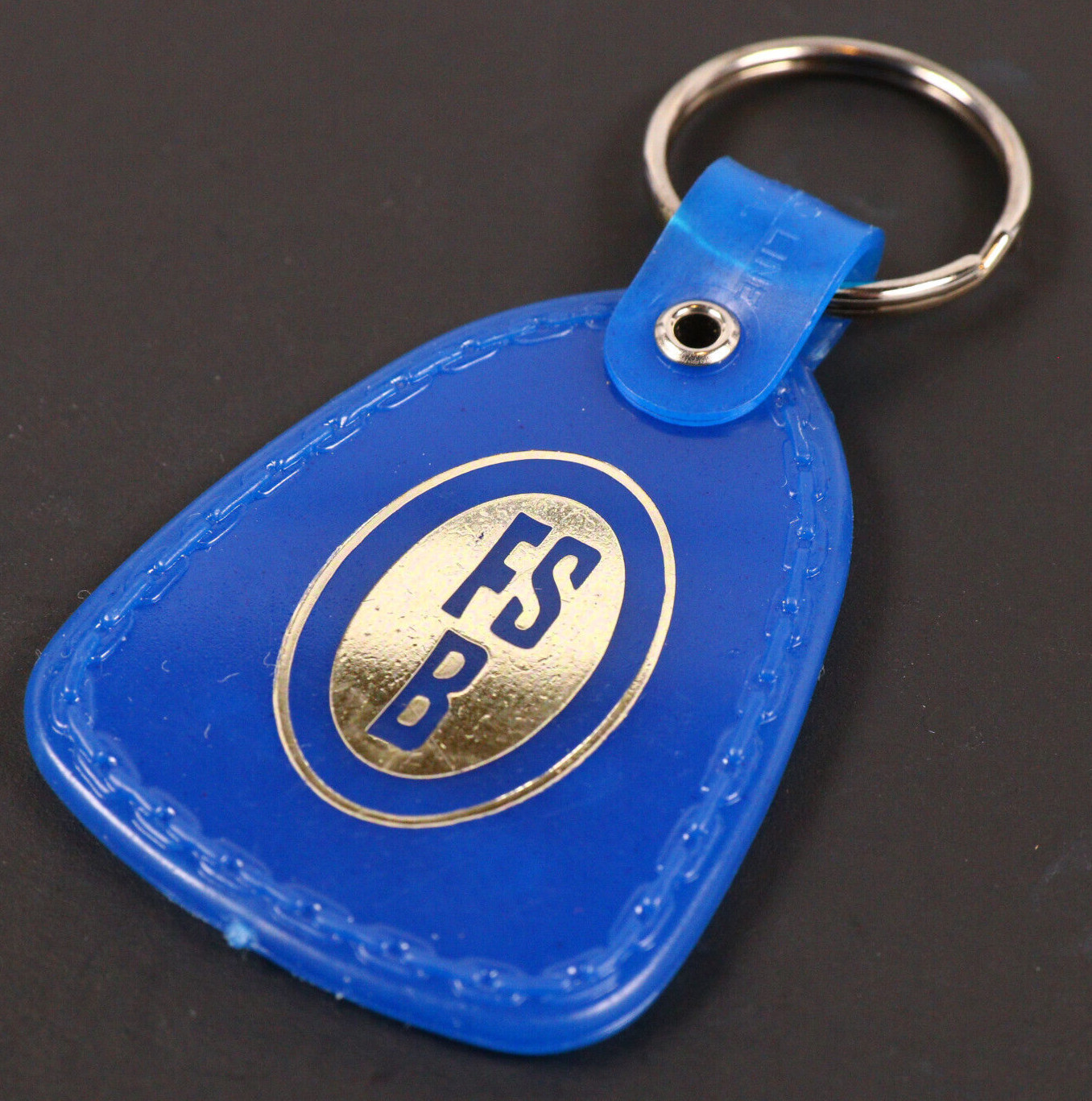 First State Bank Of Oregon FSB VTG Key Ring Blue Gold Keychain FNB National
