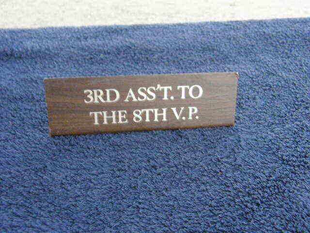 Vintage Bankers Desk Title “3RD ASS’T TO THE 8TH VICE PRESIDENT” Bank Humor NYC