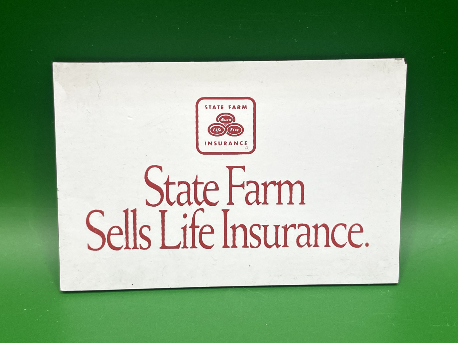 Vintage State Farm “Sells Life Insurance” 3″ x 2″ Magnet – Square Logo