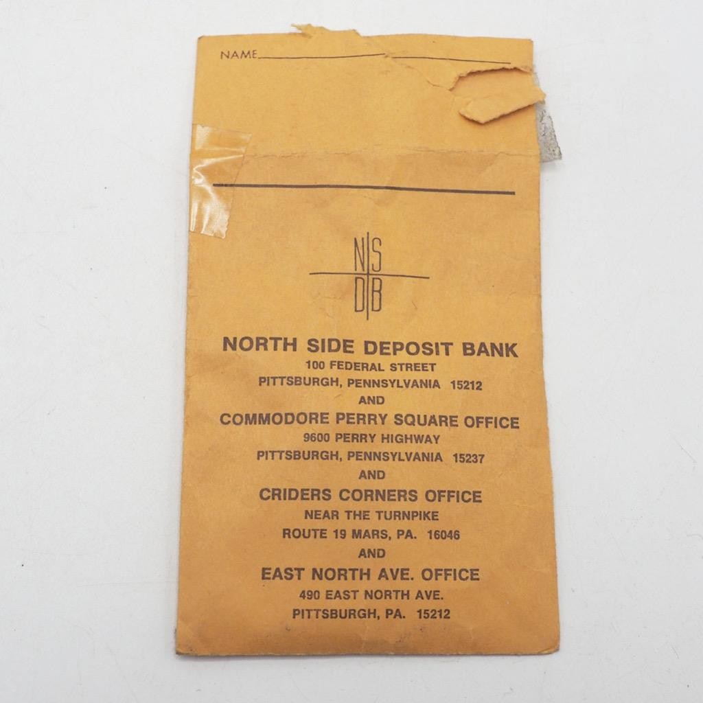 North Side Deposit Bank Envelope Pittsburgh Pennsylvania