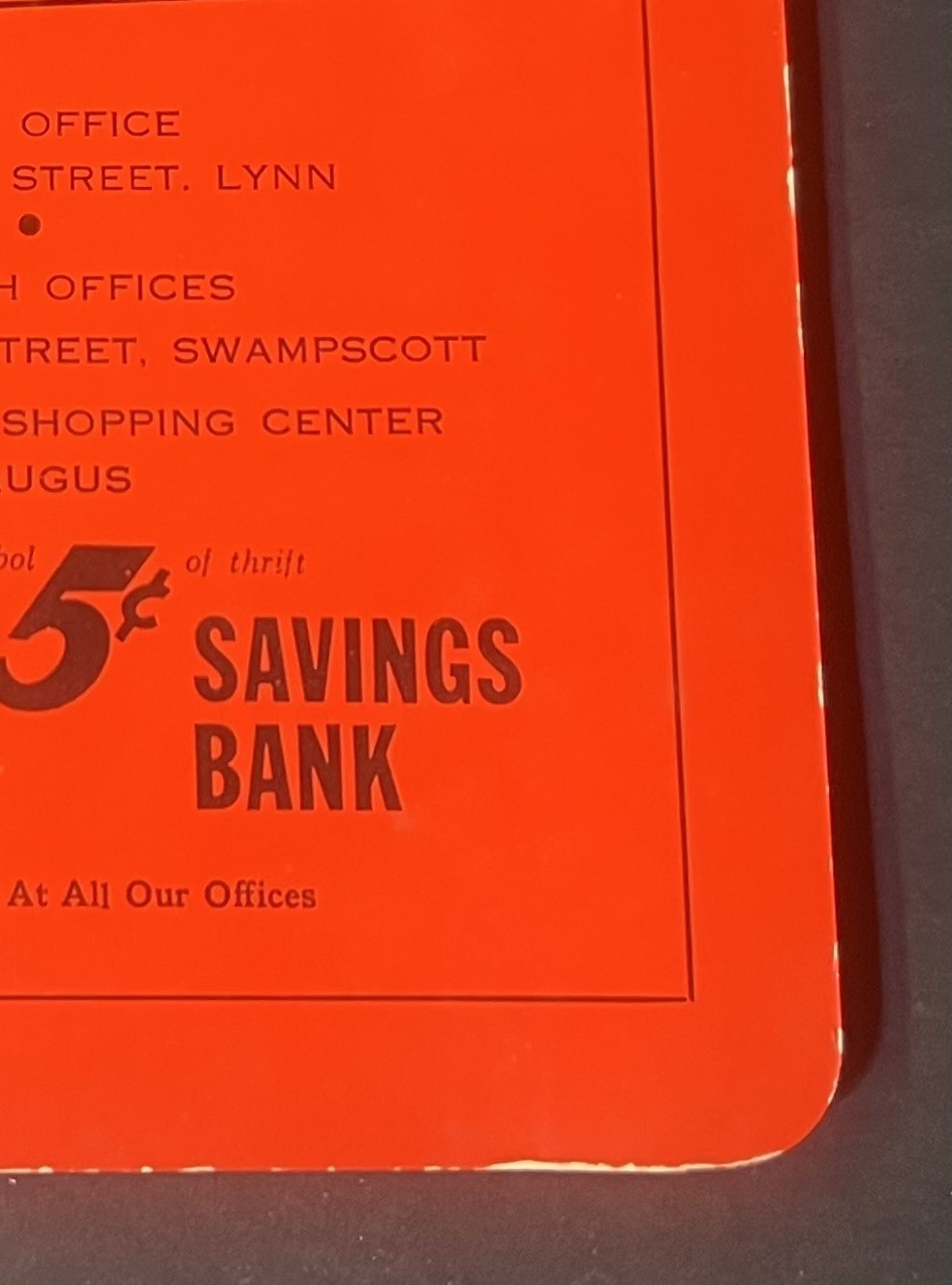 Lynn 5¢ Savings Bank Personal Directory 1961 (Hotel Edison, Sheldon Pharmacy)
