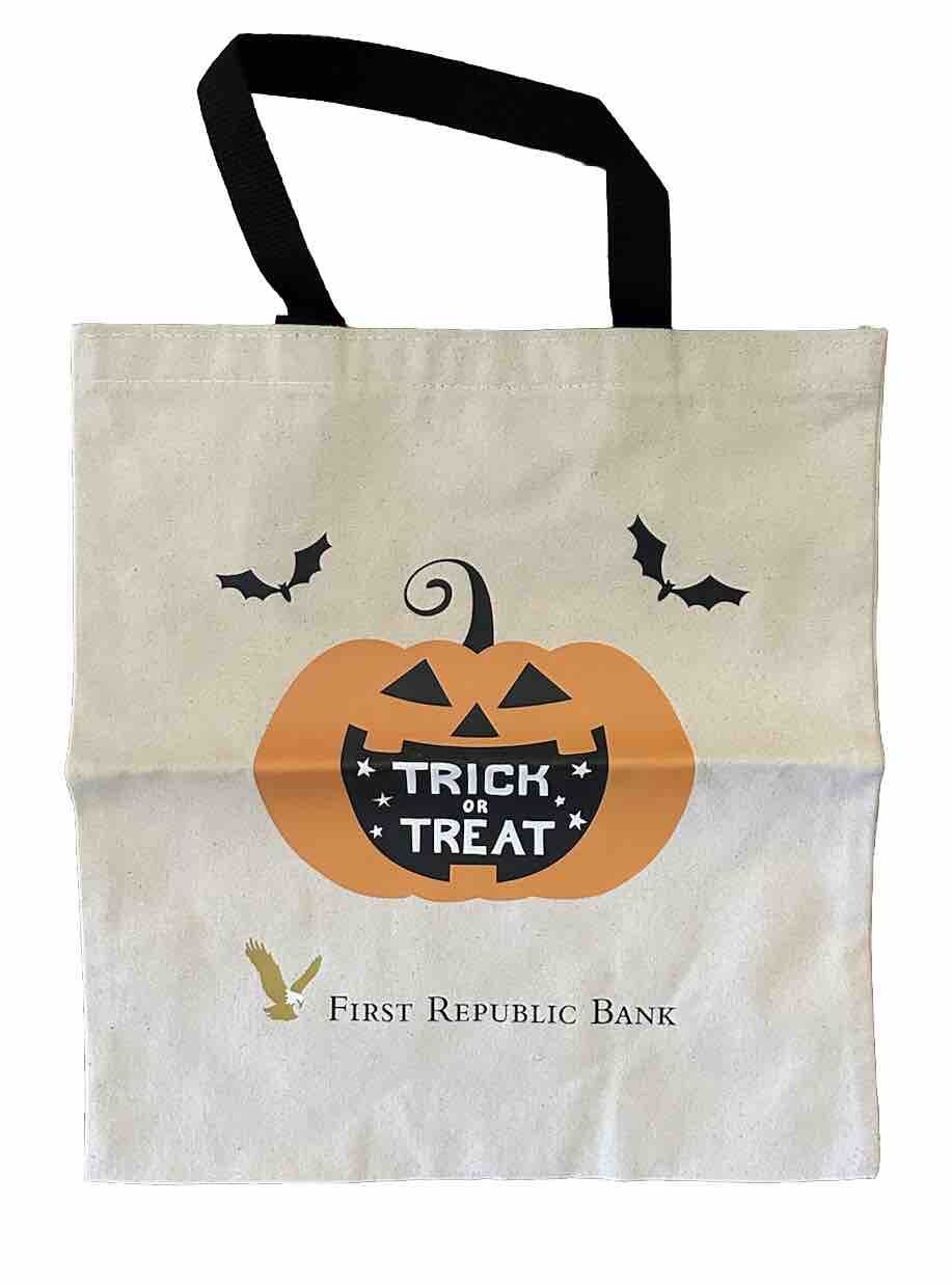 Vintage First Republic Bank Swag Bag Halloween Trick Or Treat Canvas New