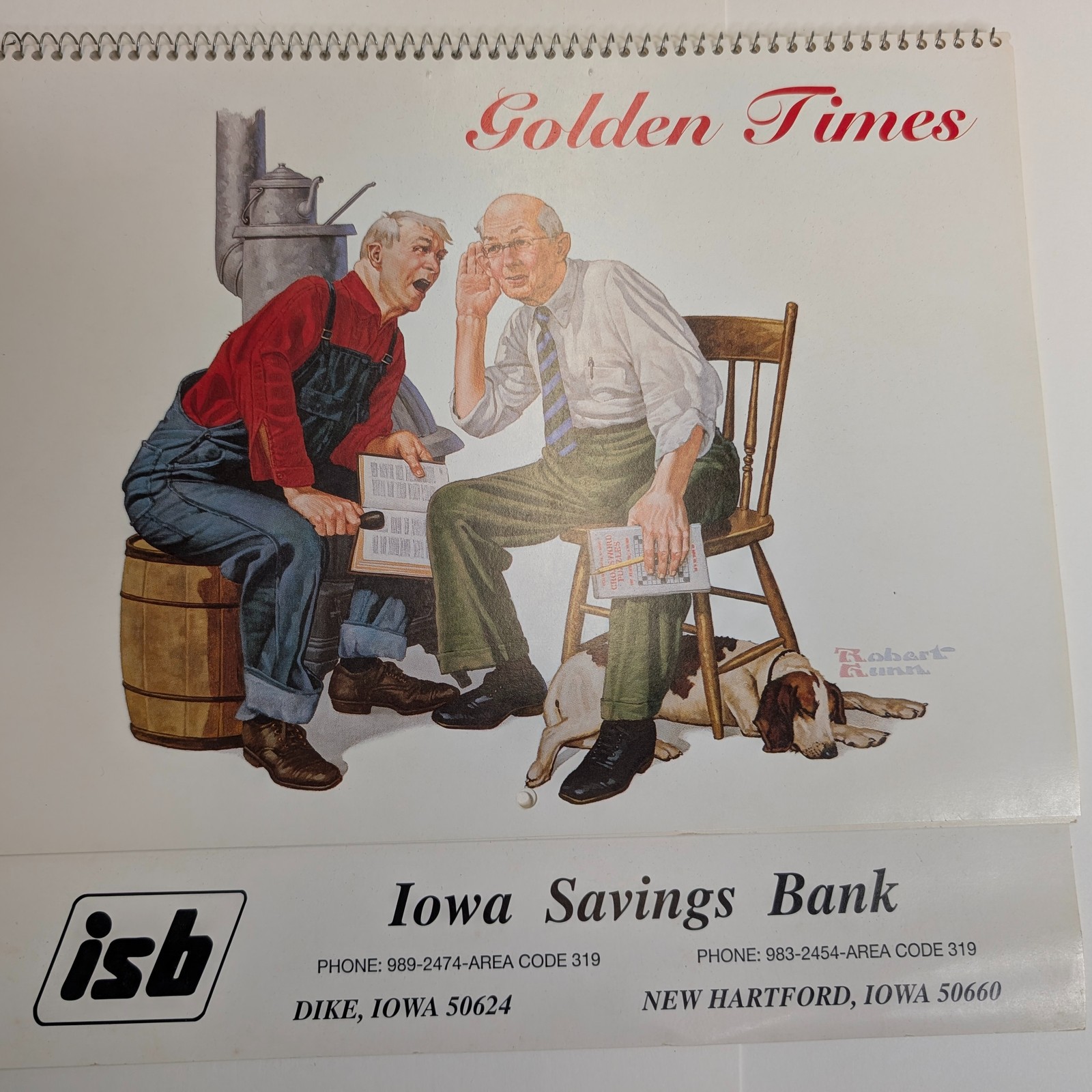 1993 Iowa Savings Bank Golden Times Norman Rockwell Calendar Dike New Hartford