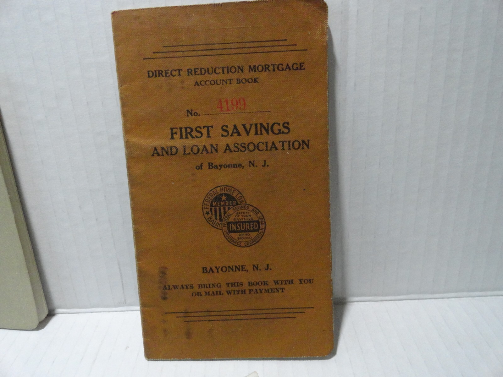 2 VINTAGE BAYONNE NJ SAVINGS BANK BOOKS GARDEN STATE NATIONAL & FIRST SAVINGS